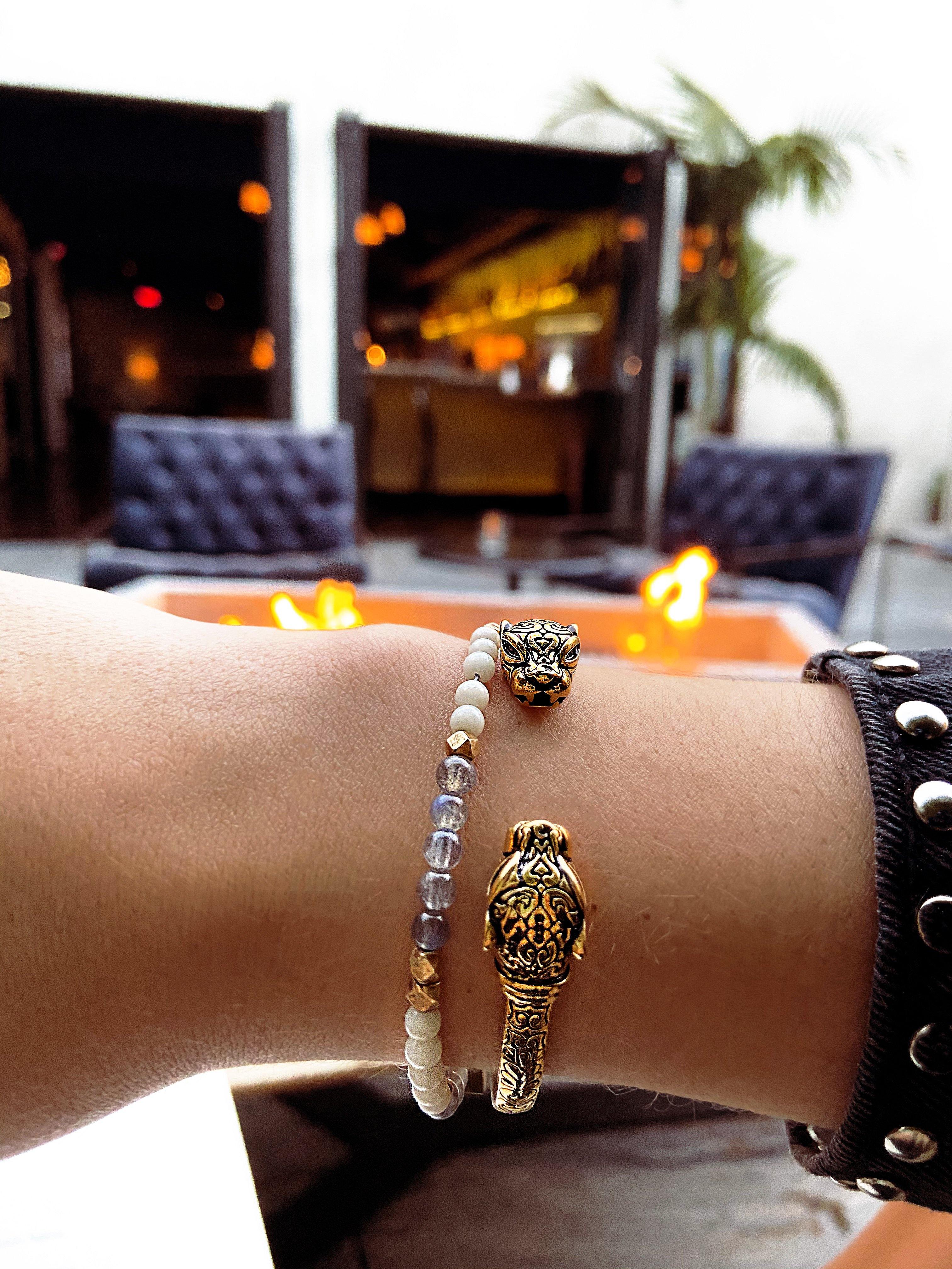 Nialaya Women's Bangle Women's Panther Bangle in Gold