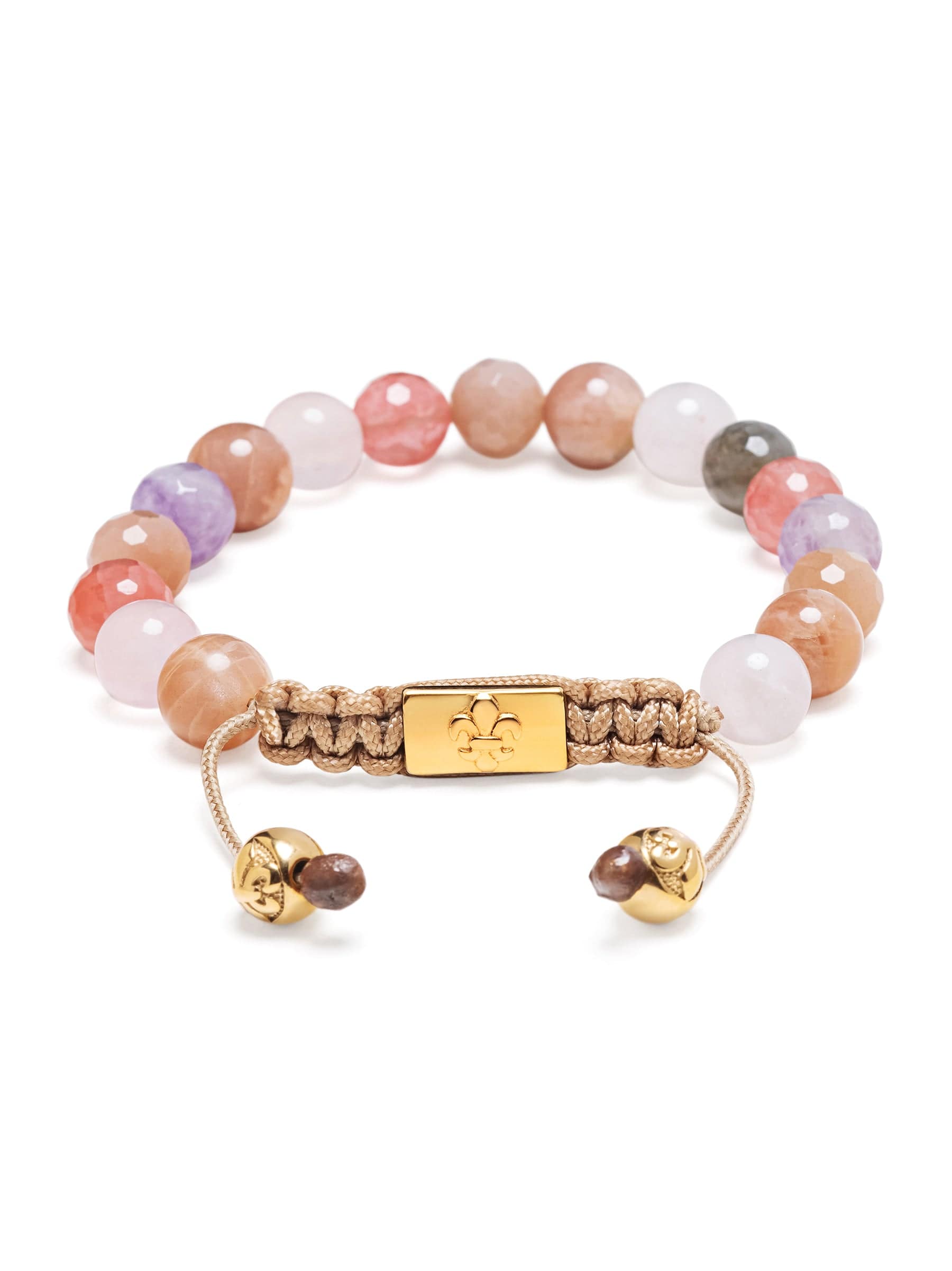 Nialaya Women's Beaded Bracelet Women's Beaded Bracelet with Cherry Quartz, Rose Quartz, Amethyst Lavender, and Pink Aventurine