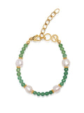 Women's Beaded Bracelet with Pearl and Green Aventurine