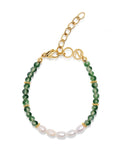 Nialaya Women's Beaded Bracelet Women's Beaded Bracelet with Pearl and Ocean Grass Agate