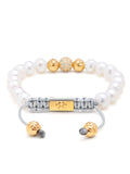 Nialaya Women's Beaded Bracelet Women's Beaded Bracelet with White Sea Pearl and Gold