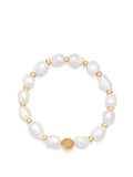 Women's Wristband with Baroque Pearls and Gold