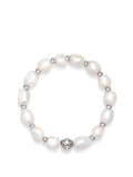 Nialaya Women's Beaded Bracelet Women's Wristband with Baroque Pearls and Silver