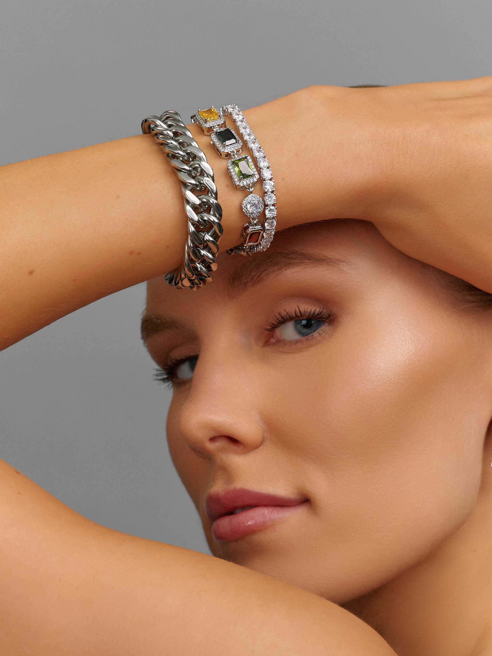 Nialaya Women's Chain Bracelet Chunky Cuban Chain Bracelet Chunky Cuban Chain Bracelet