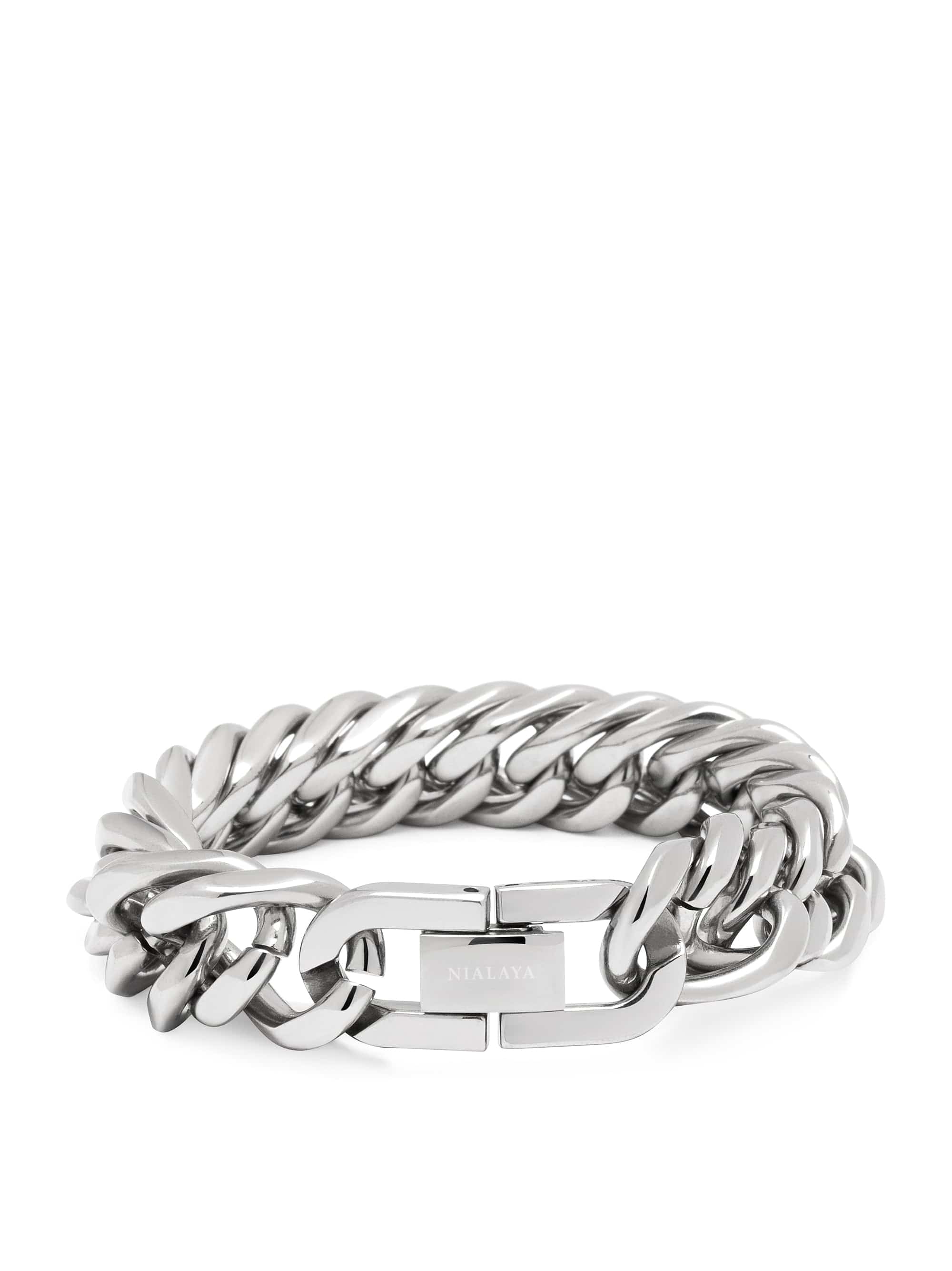 Nialaya Women's Chain Bracelet Chunky Cuban Chain Bracelet Chunky Cuban Chain Bracelet
