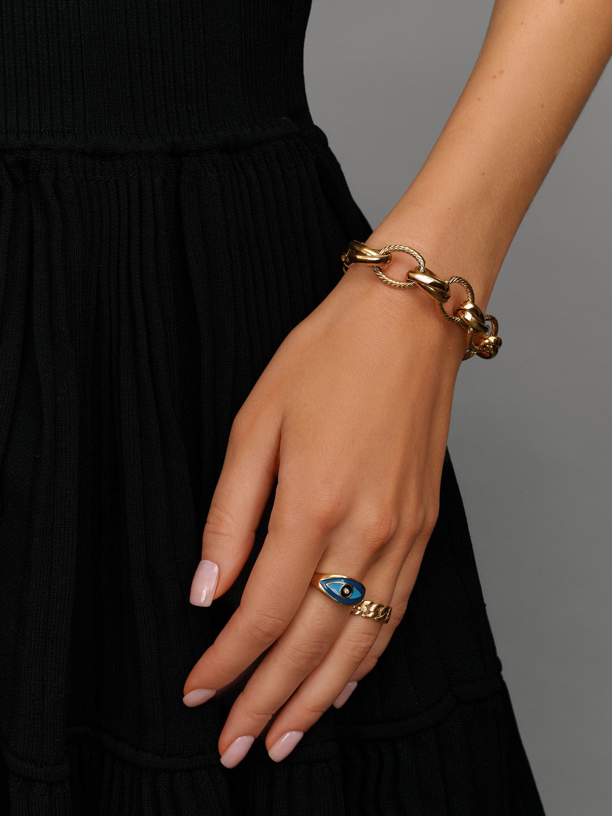 Nialaya Women's Chain Bracelet Mixed Link Statement Bracelet Mixed Link Statement Bracelet