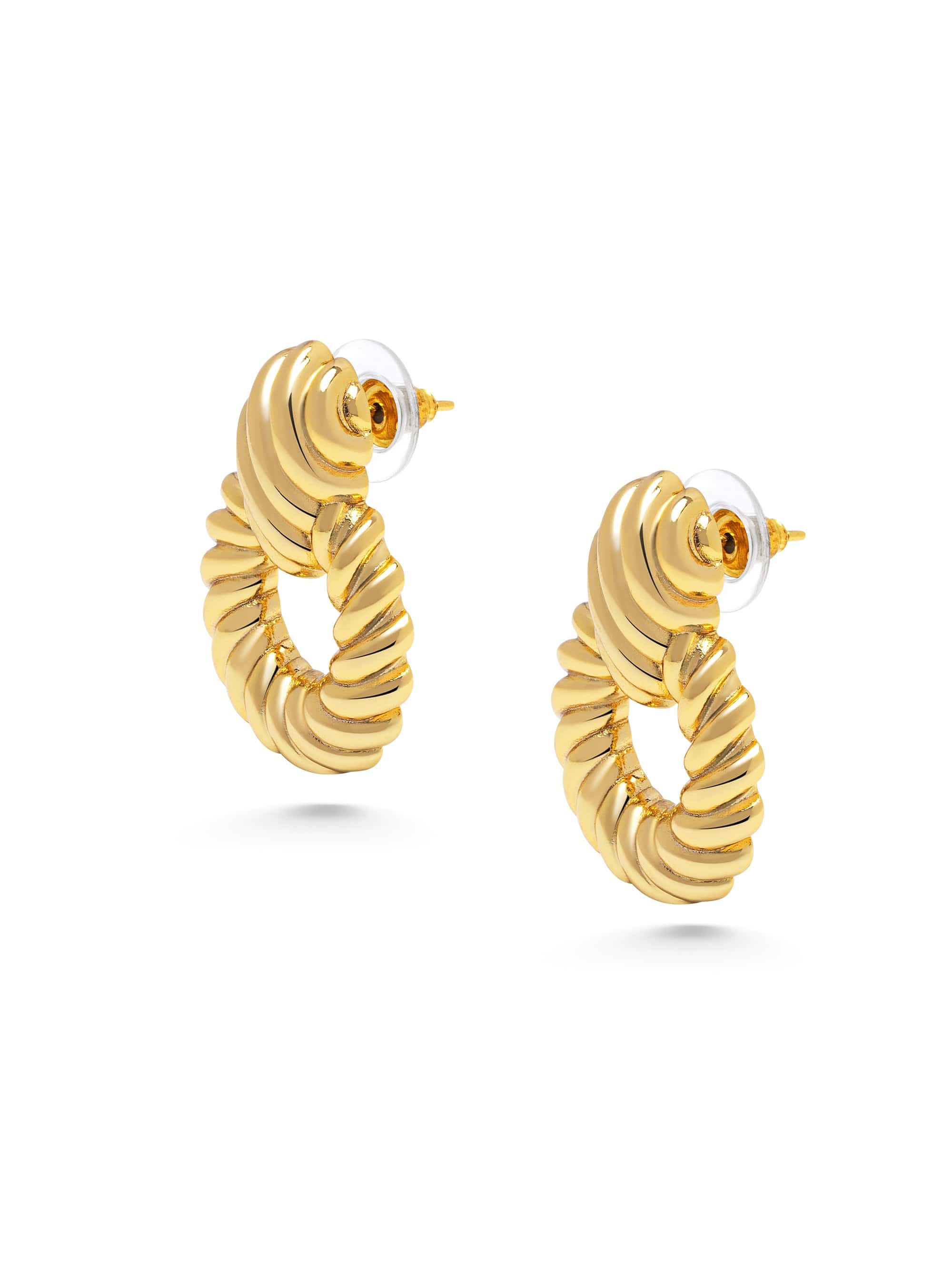 Nialaya Women's Earrings Twisted Rope Earrings in Gold Twisted Rope Earrings in Gold WEAR_074