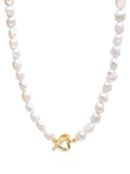 Nialaya Women's Necklace Baroque Pearl Choker with Heart Clasp 14 Inches / 35.56 cm WNECK_138