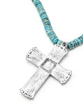 Nialaya Women's Necklace Beaded Turquoise Choker with Statement Cross 19 Inches / 48.26 cm WNECK_249
