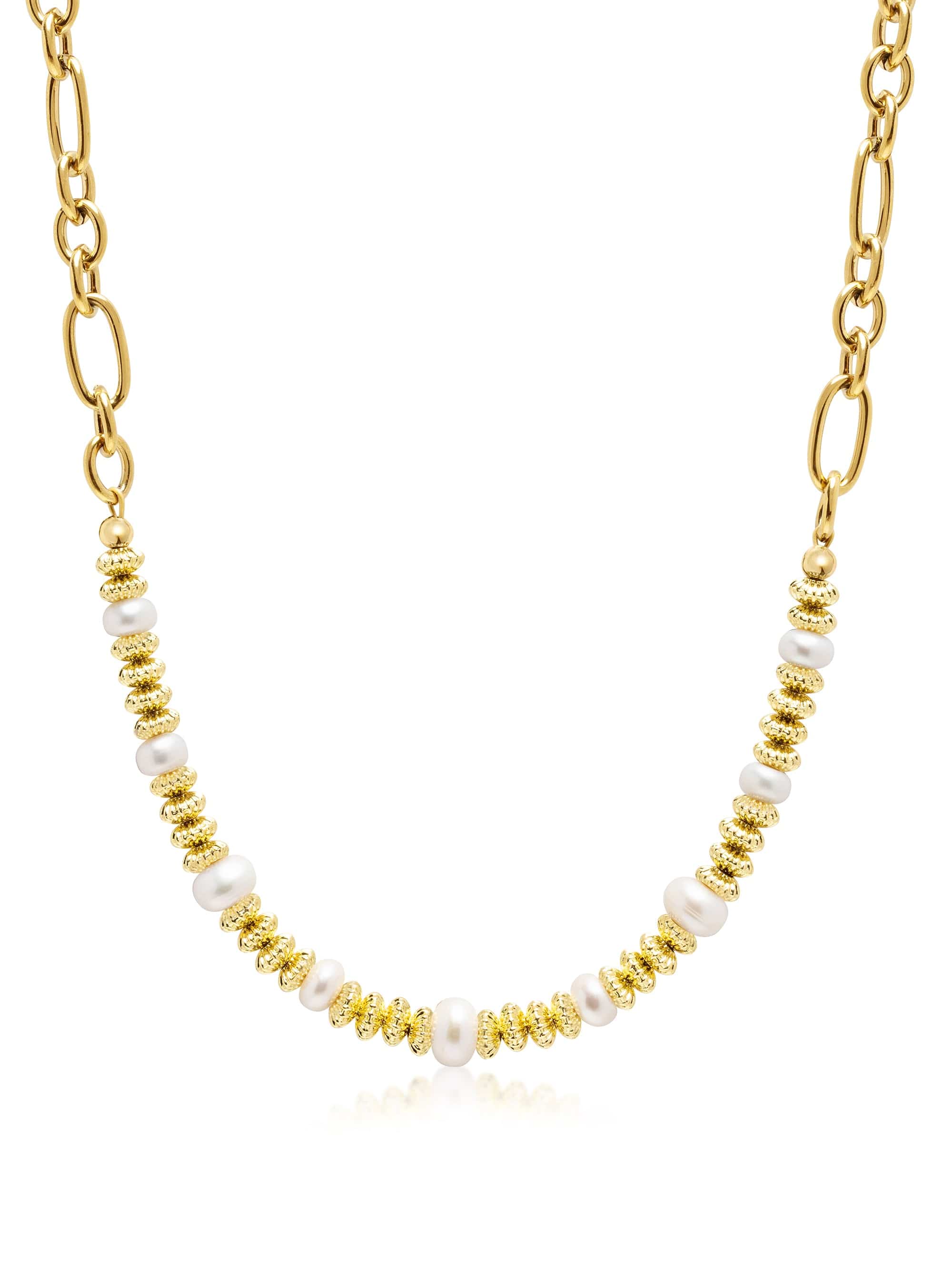 Nialaya Women's Necklace Chain Choker with Pearls Chain Choker with Pearls 18 Inches / 45.7 cm WNECK_311