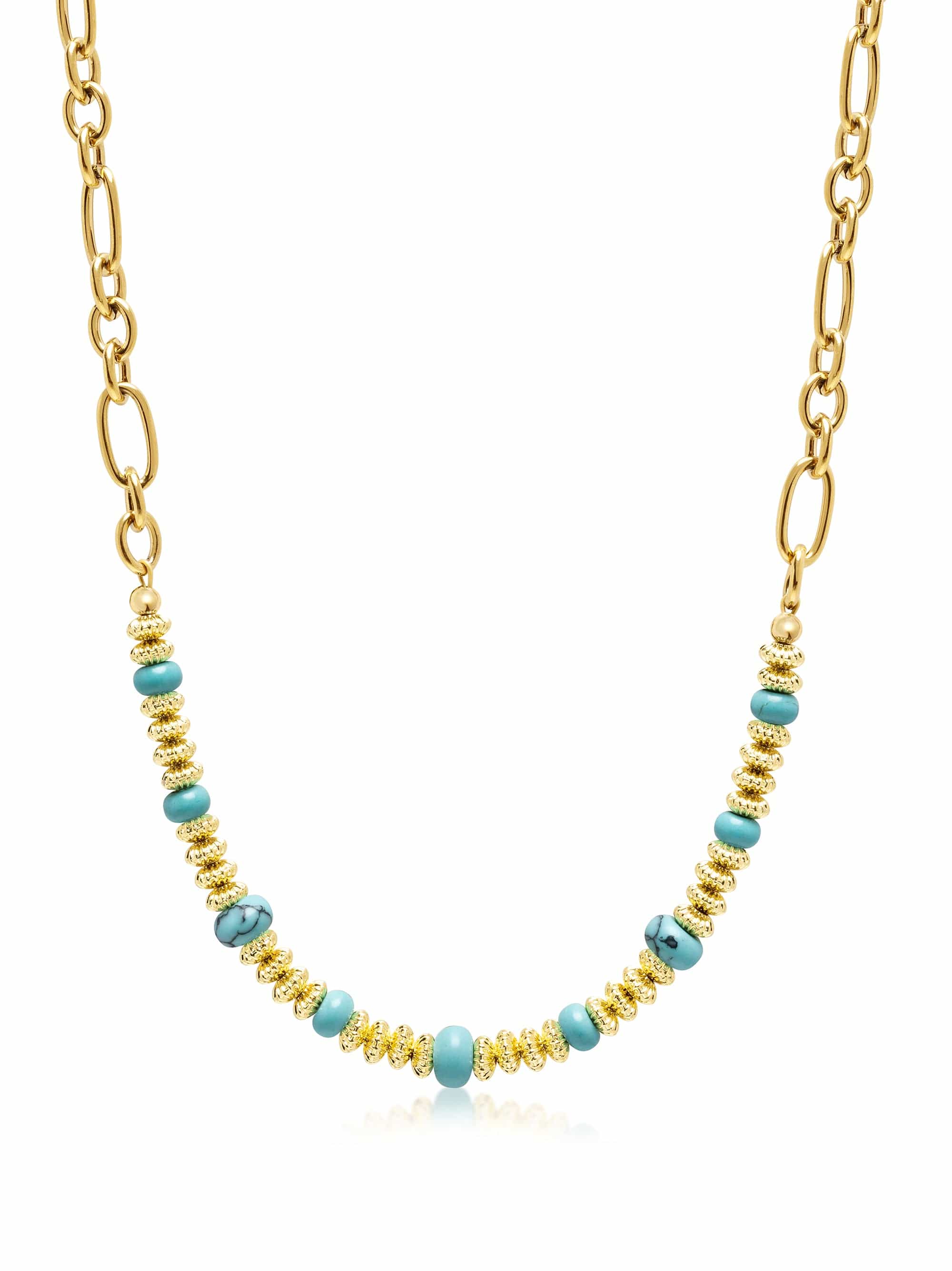 Nialaya Women's Necklace Chain Choker with Turquoise Chain Choker with Turquoise 18 Inches / 45.7 cm WNECK_312