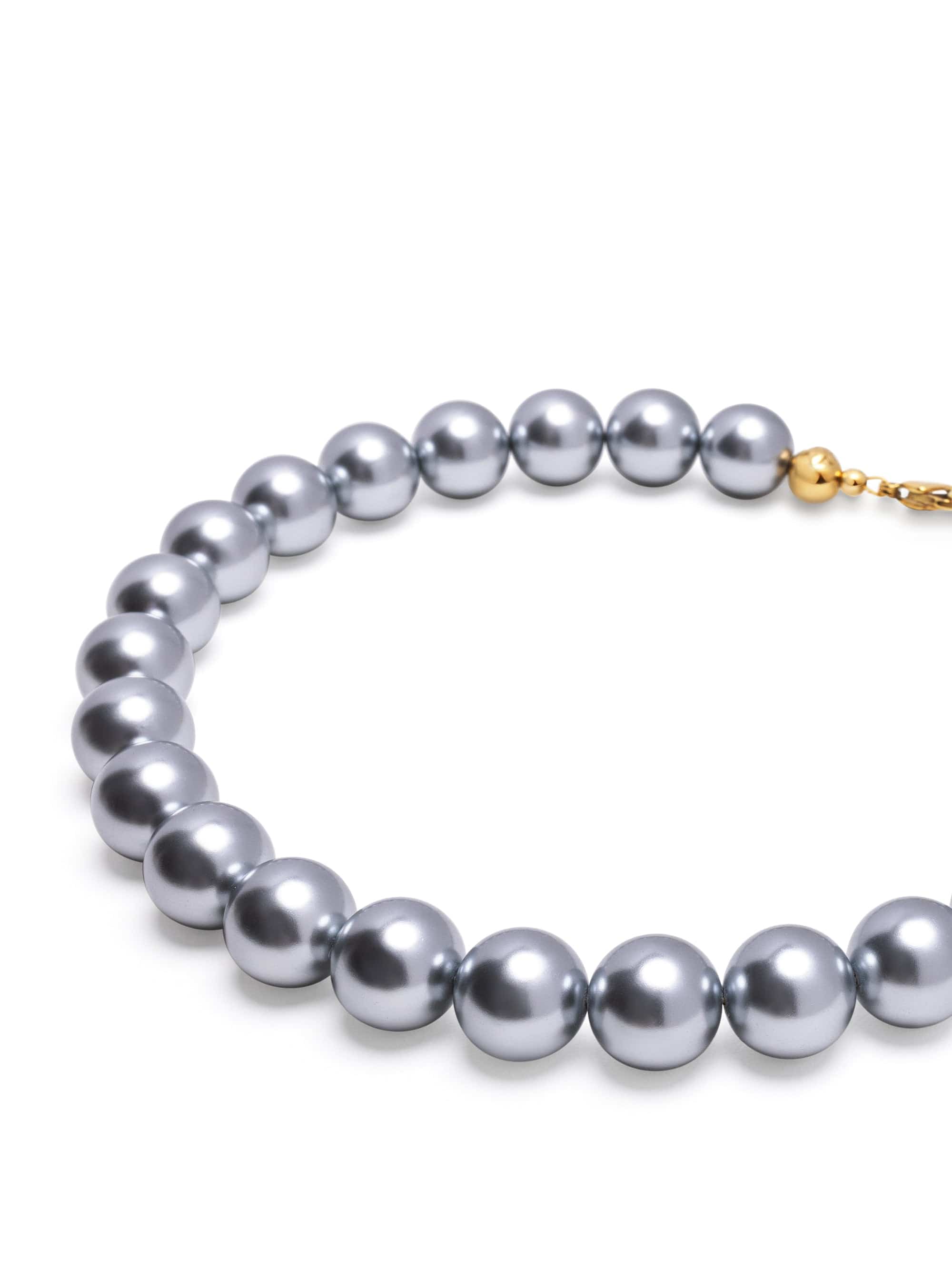 Nialaya Women's Necklace Chunky Pearl Choker with Silver Finish Chunky Pearl Choker with Silver Finish 15 Inches / 38.1 cm WNECK_323