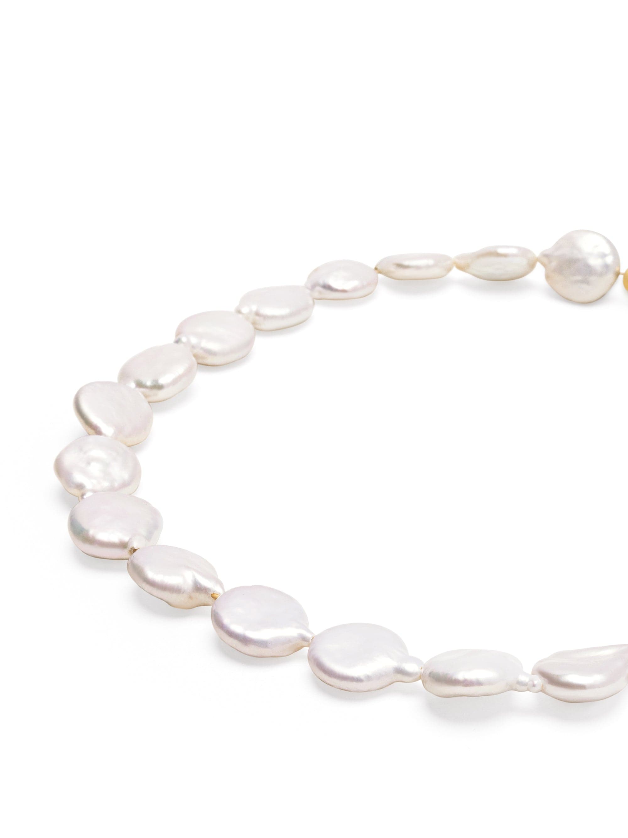 Nialaya Women's Necklace Como Flat Pearl Choker Como Flat Pearl Choker 15 Inches / 38.1 cm WNECK_309