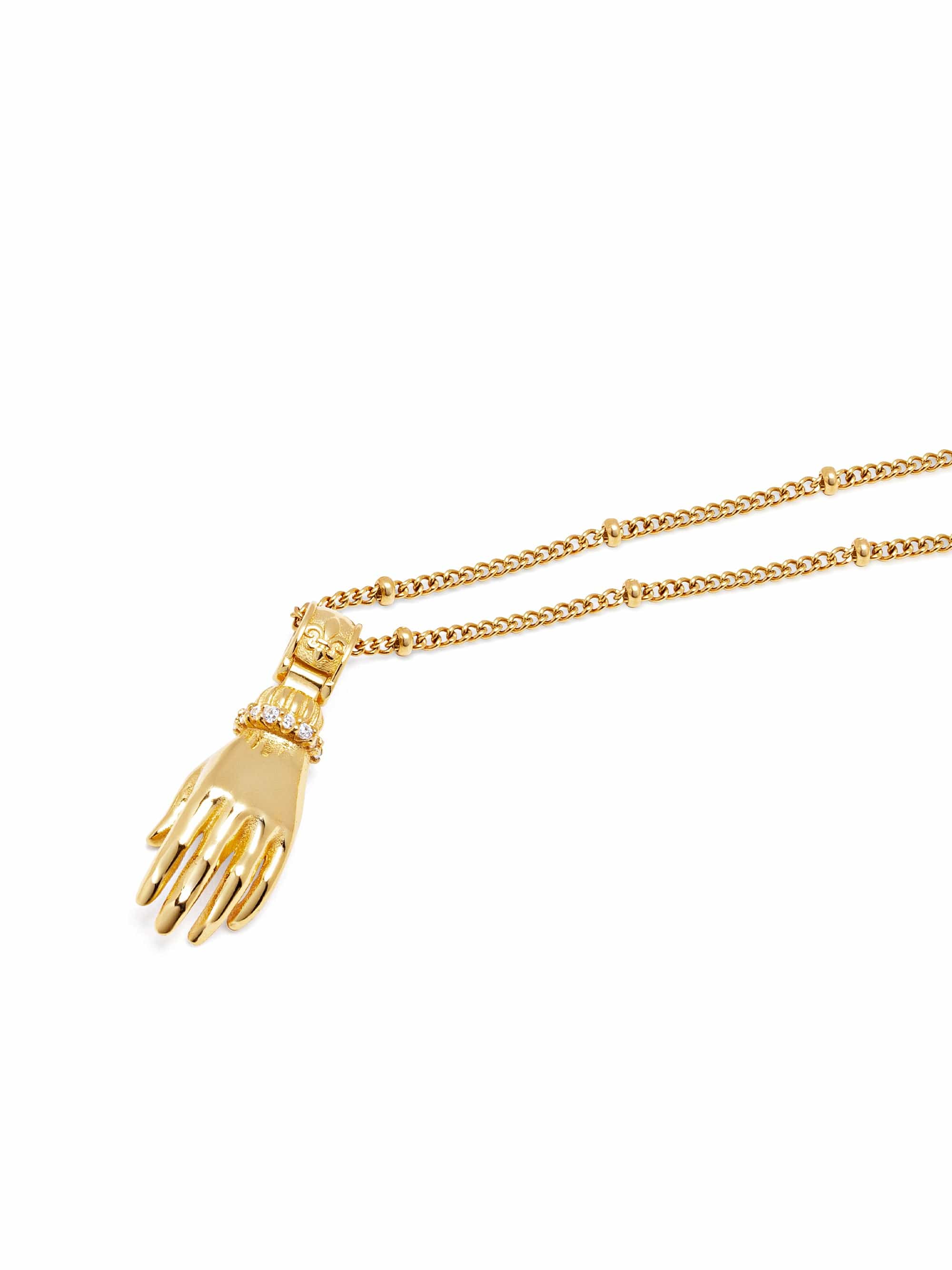 Nialaya Women's Necklace Gold Guardian Hand Pendant Necklace Gold Guardian Hand Pendant Necklace 16 Inches / 40.64 cm WNECK_291