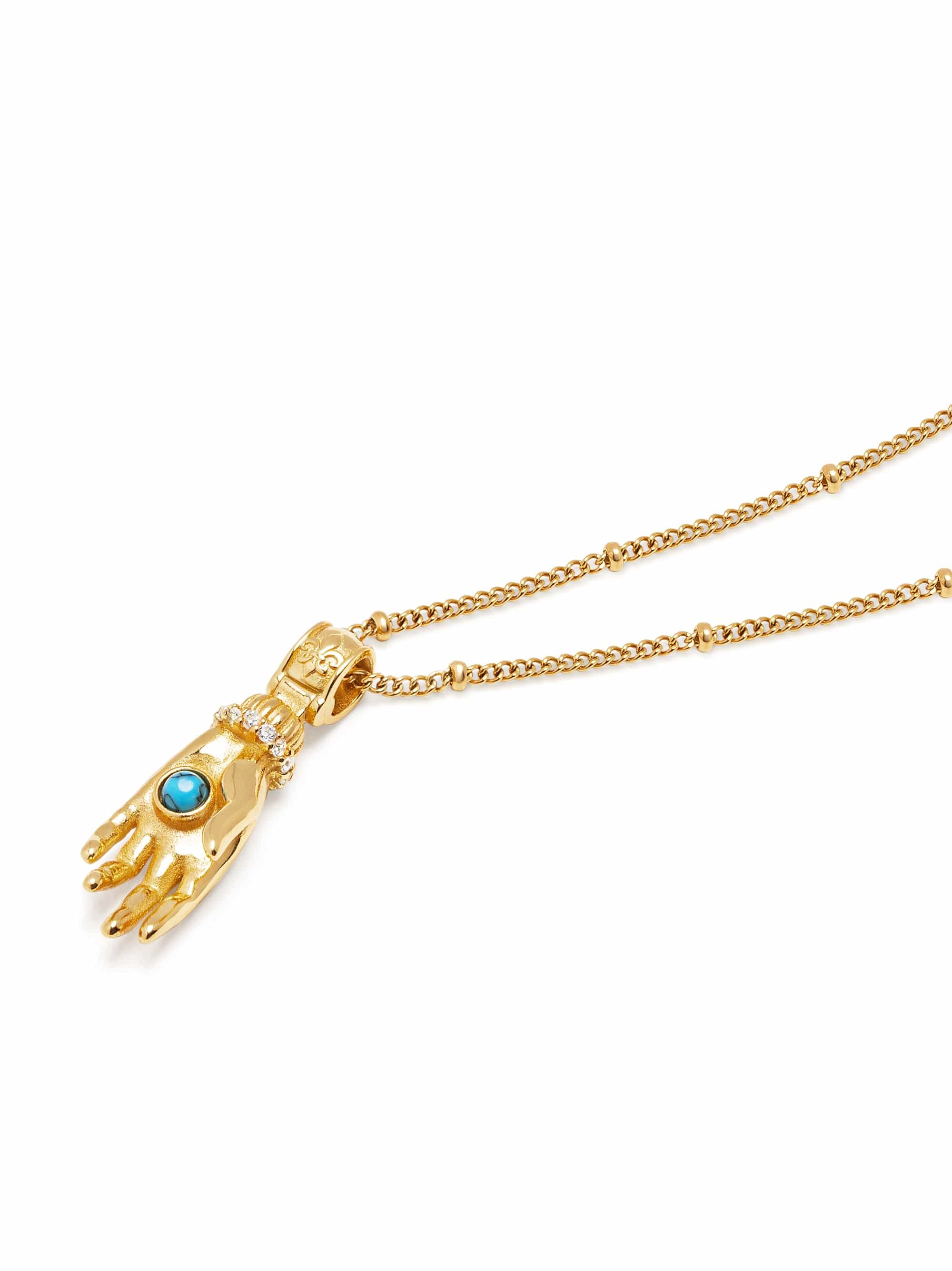 Nialaya Women's Necklace Gold Guardian Hand Pendant Necklace Gold Guardian Hand Pendant Necklace 16 Inches / 40.64 cm WNECK_291