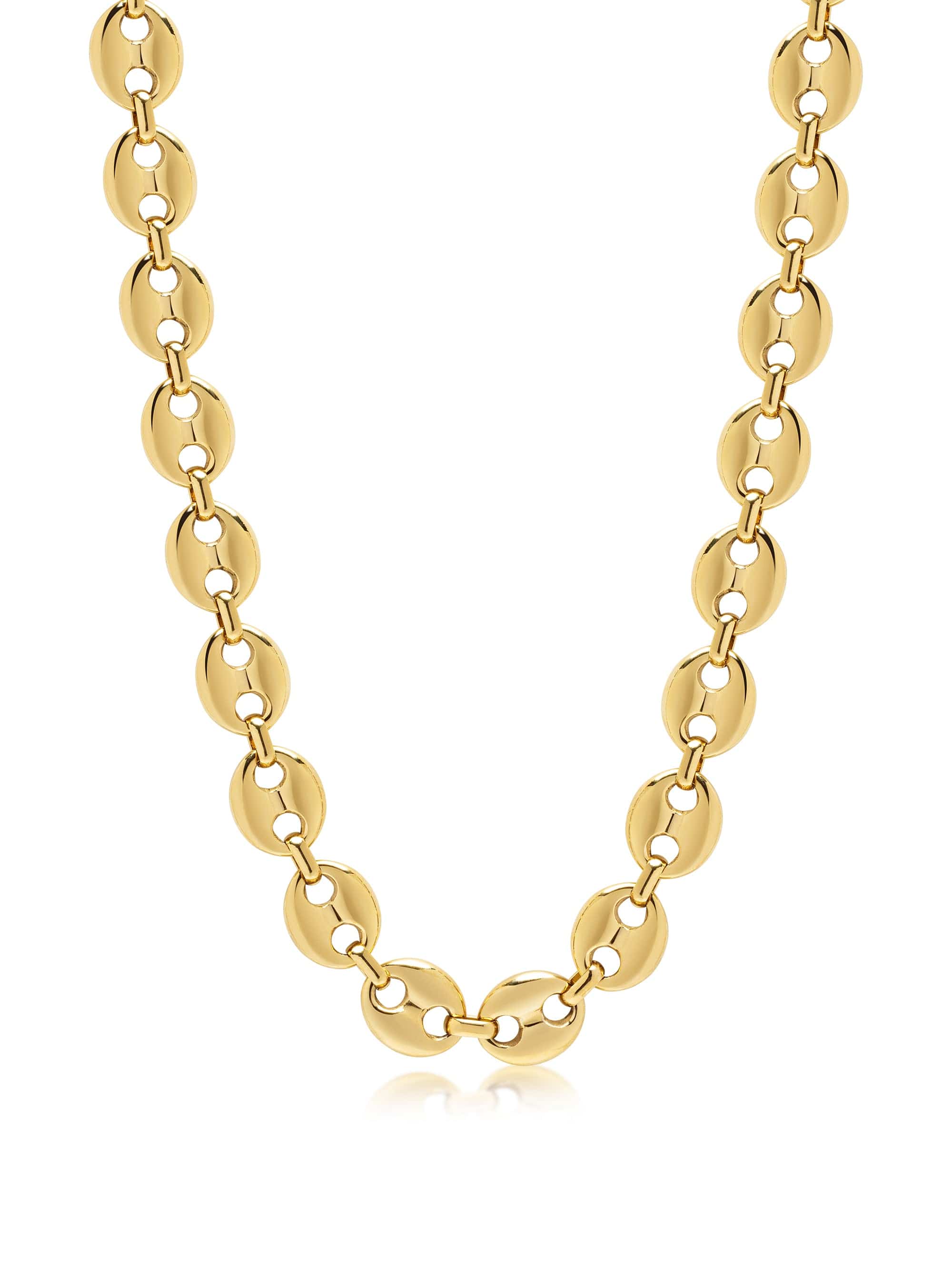 Nialaya Women's Necklace Gold Mariner Link Choker Gold Mariner Link Choker 15 Inches / 38.1 cm WNECK_329