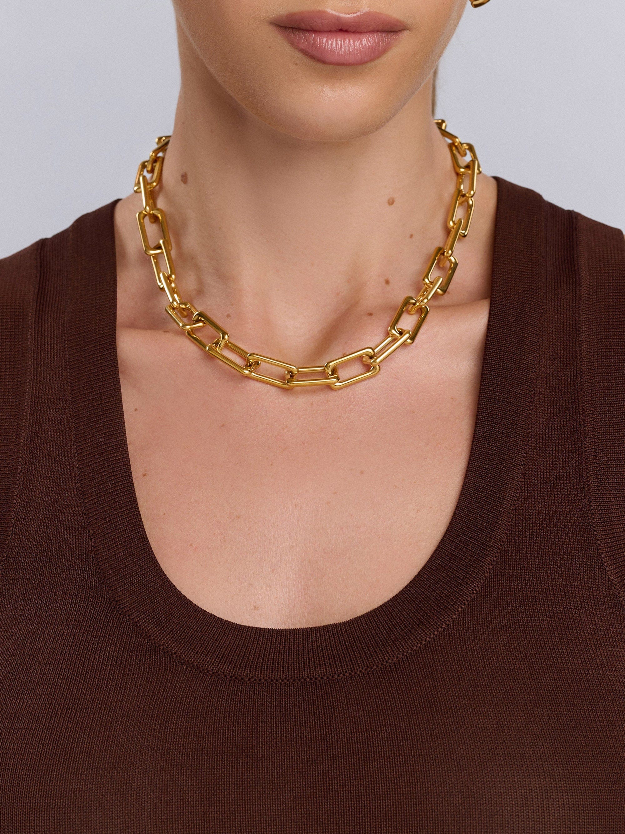 Nialaya Women's Necklace Gold Paperclip Chain Gold Paperclip Chain 19 Inches / 48.26 cm WNECK_294