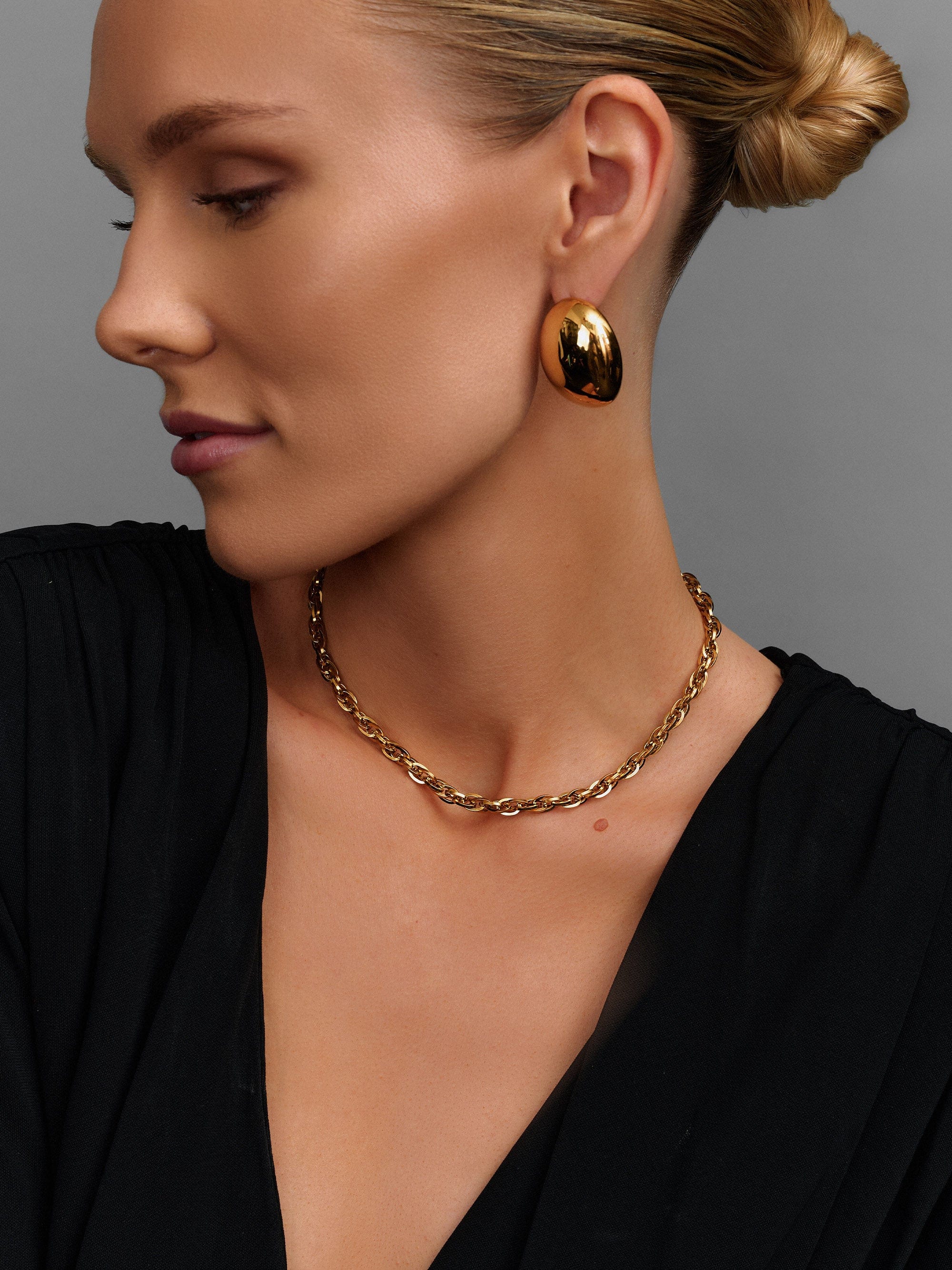 Nialaya Women's Necklace Gold Rope Chain Choker Gold Rope Chain Choker 15 Inches / 38.1 cm WNECK_325