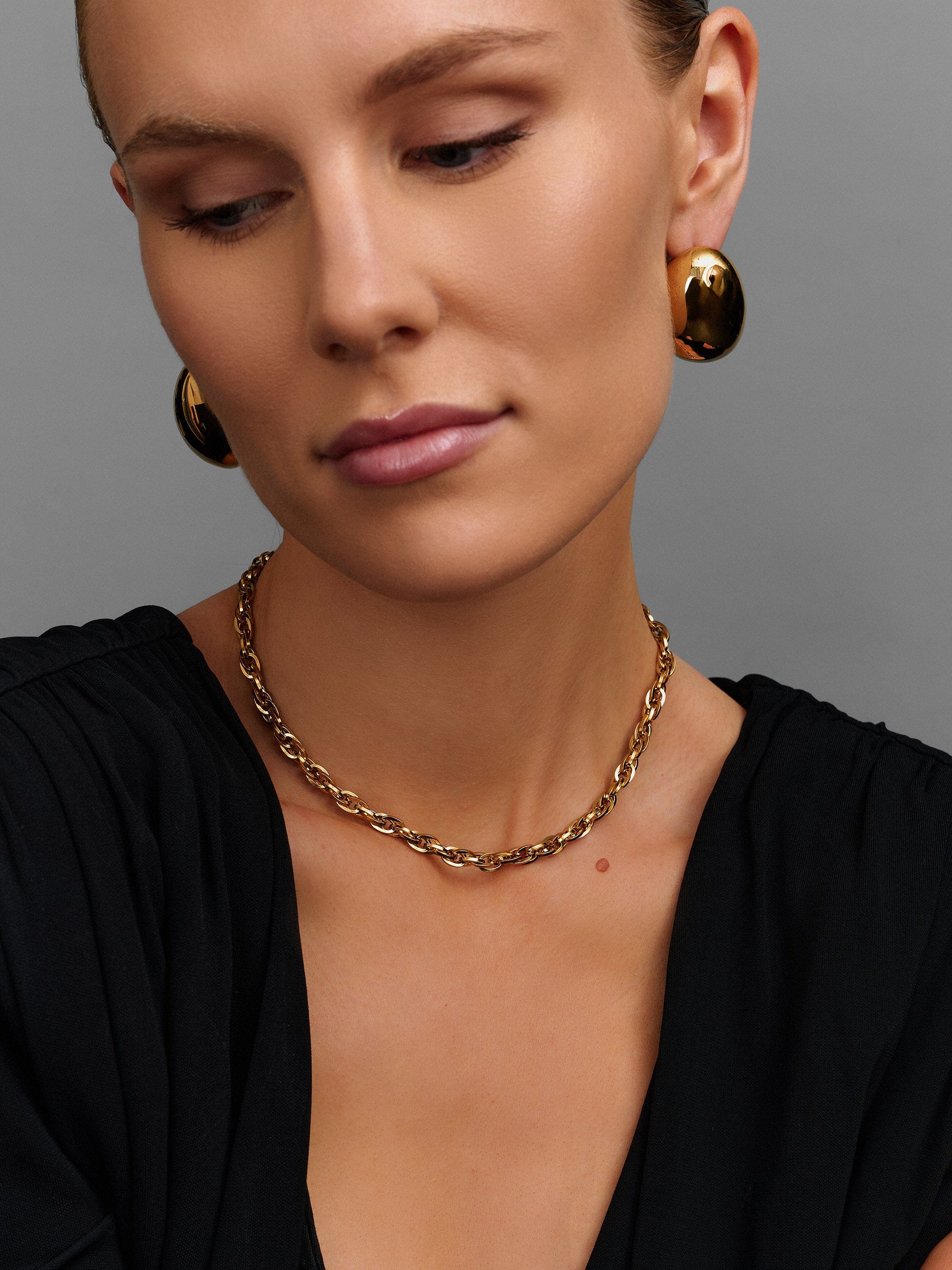 Nialaya Women's Necklace Gold Rope Chain Choker Gold Rope Chain Choker 15 Inches / 38.1 cm WNECK_325
