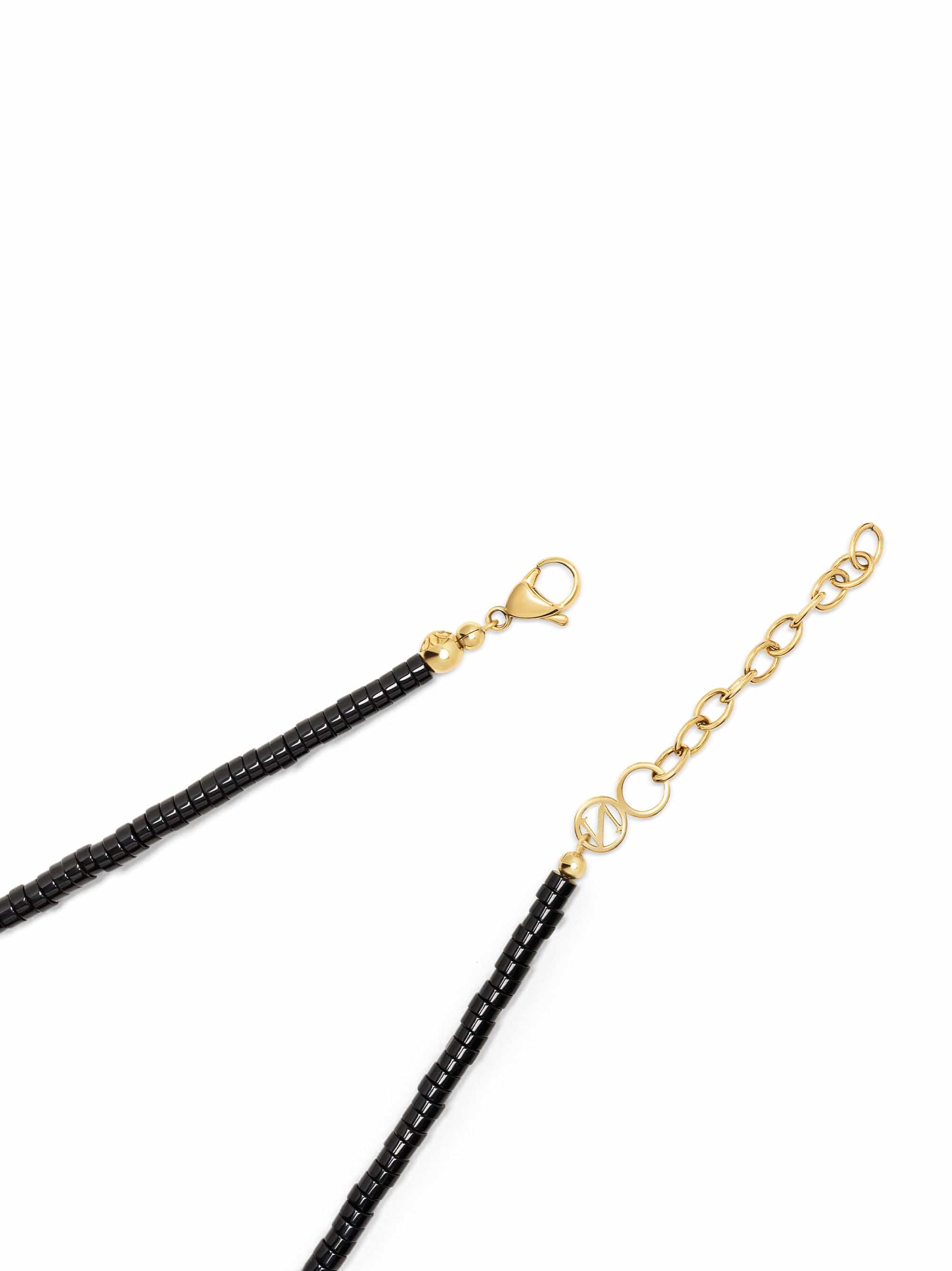 Nialaya Women's Necklace Heishi Black Onyx Choker with Gold Heishi Black Onyx Choker with Gold 15 Inches / 38.1 cm WNECK_299