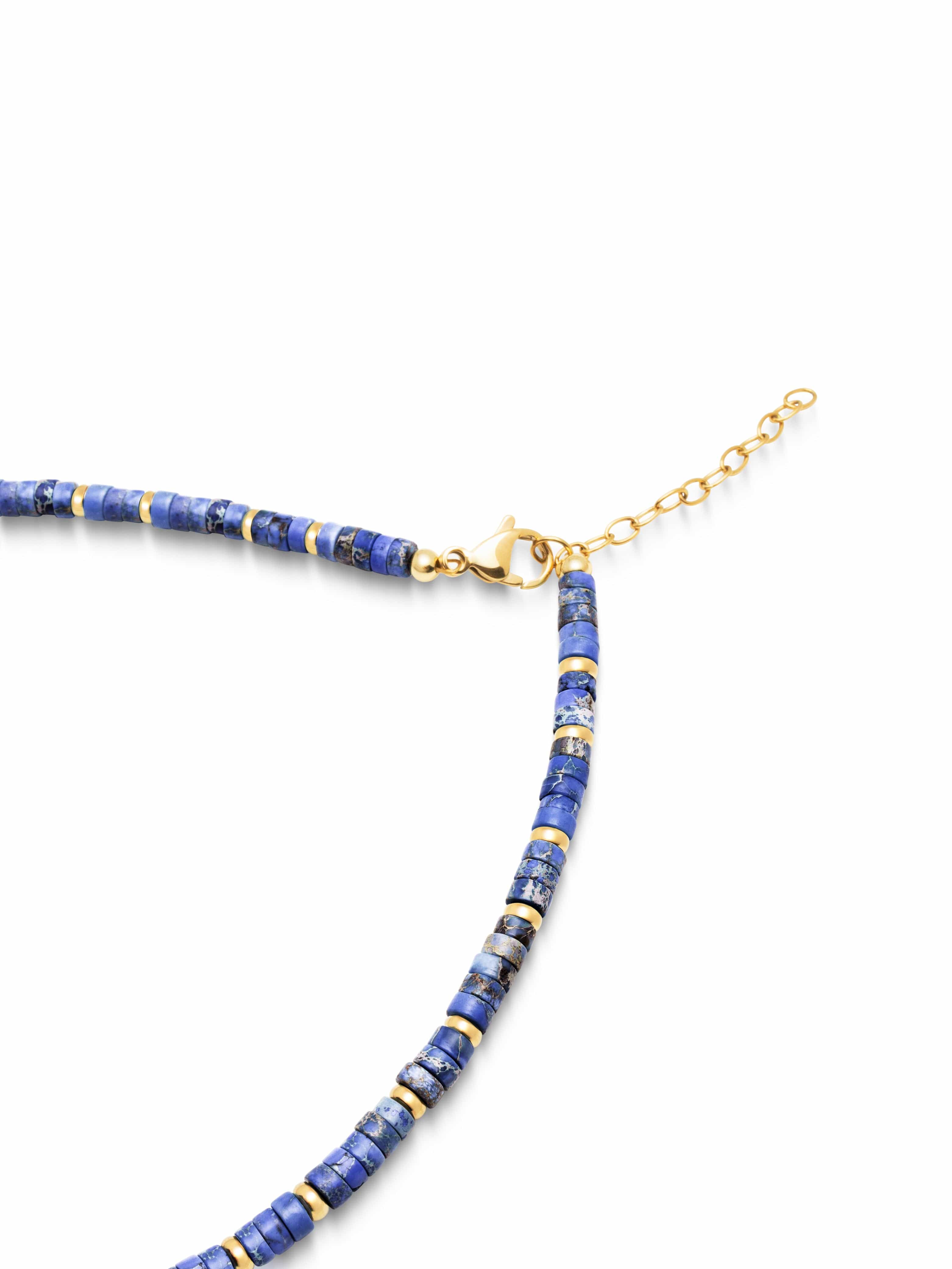 Nialaya Women's Necklace Heishi Blue Lapis Choker with Gold 14 Inches / 35.56 cm WNECK_149