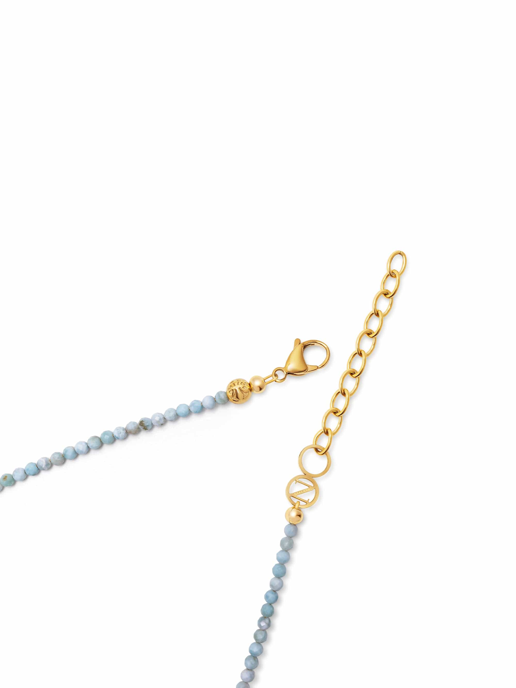Nialaya Women's Necklace Larimar Faceted Choker Larimar Faceted Choker 15 Inches / 38.1 cm WNECK_315