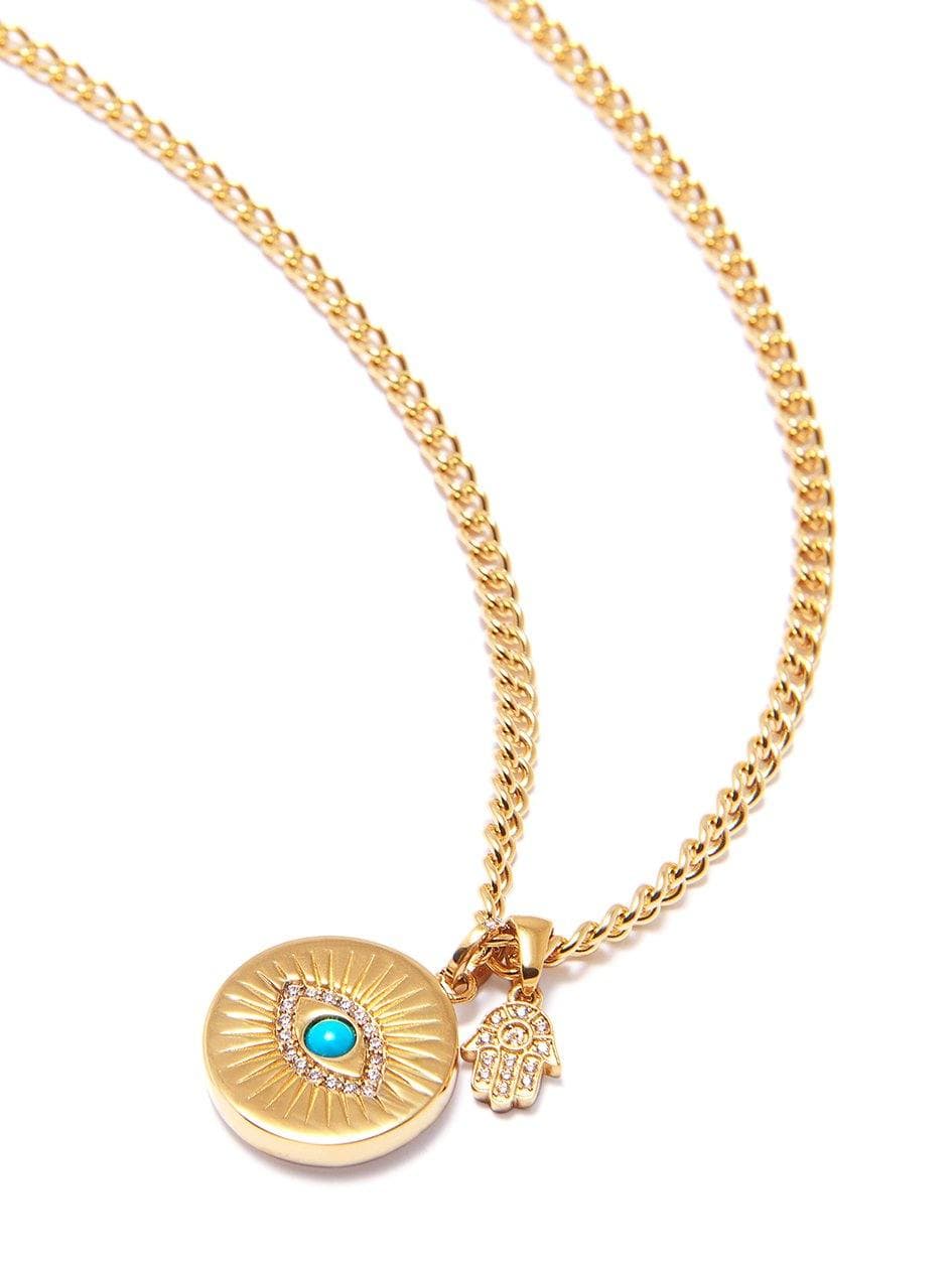 Nialaya Women's Necklace Skyfall Evil Eye and Hamsa Hand Necklace 17.5 Inches / 44.45 cm WNECK_084
