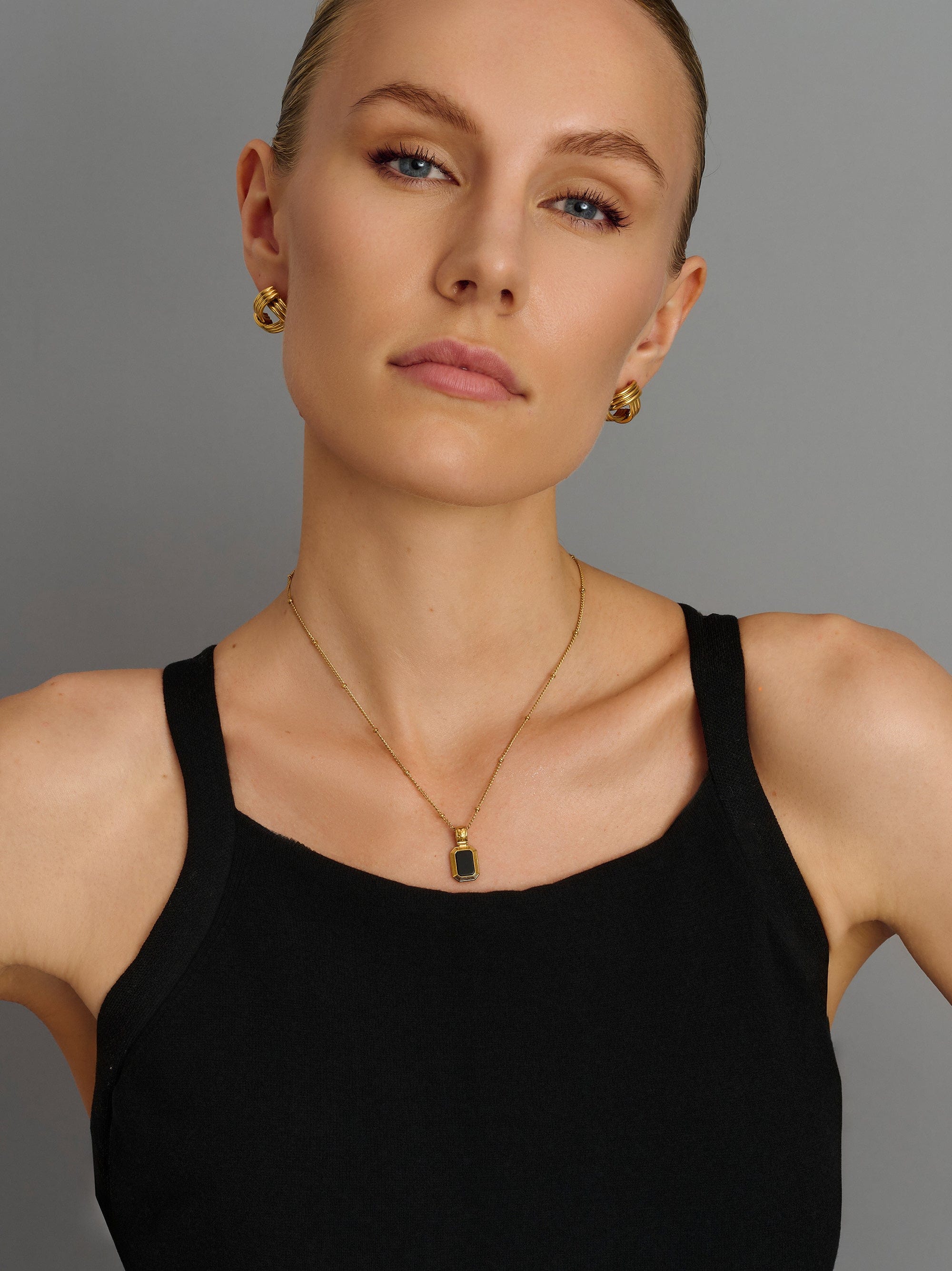 Nialaya Women's Necklace Sterling Silver Necklace with Two-in-One Pendant Sterling Silver Necklace with Two-in-One Pendant 16 inches / 40.64 cm WNECK_304