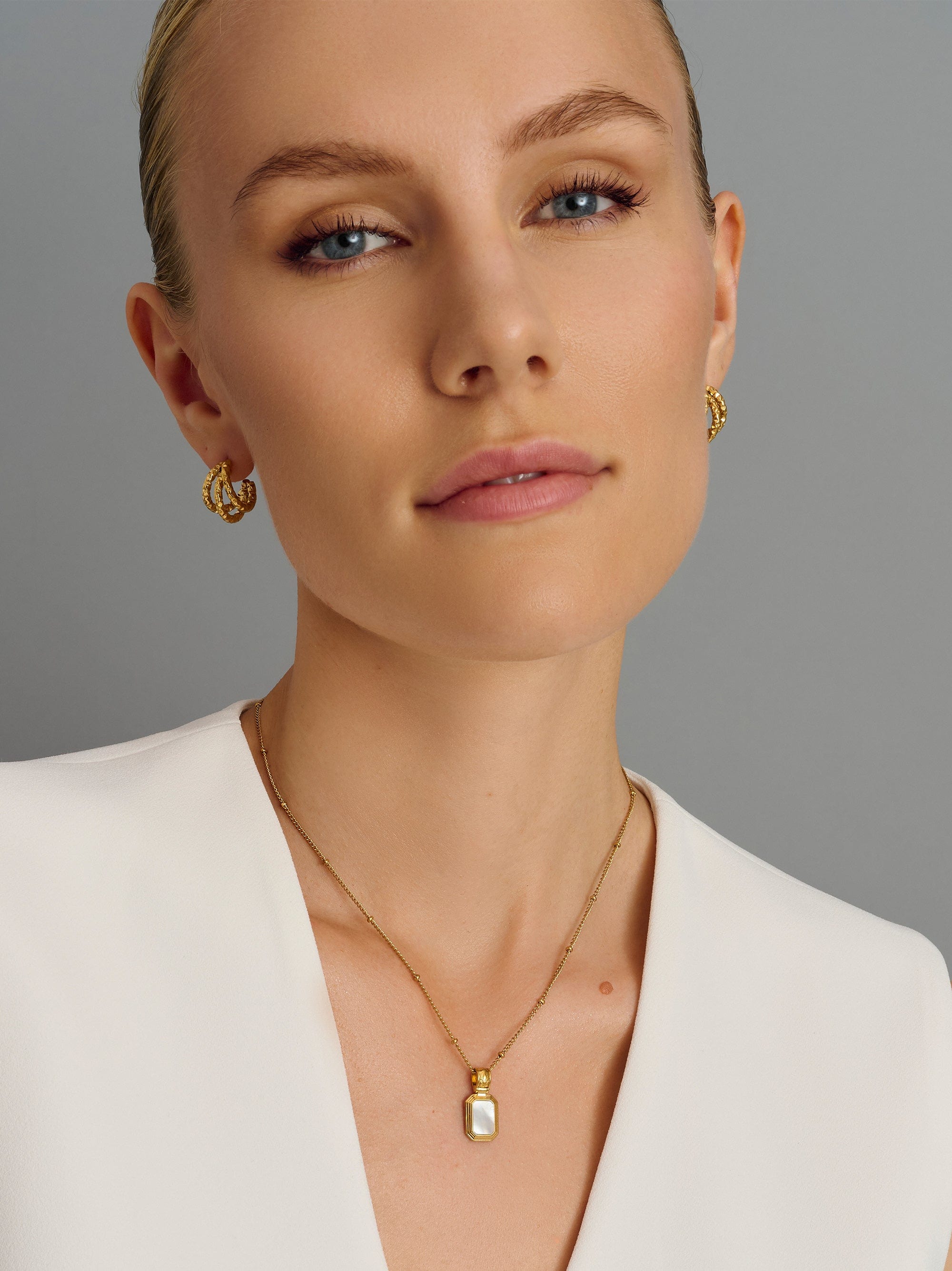 Nialaya Women's Necklace Sterling Silver Necklace with Two-in-One Pendant Sterling Silver Necklace with Two-in-One Pendant 16 inches / 40.64 cm WNECK_304