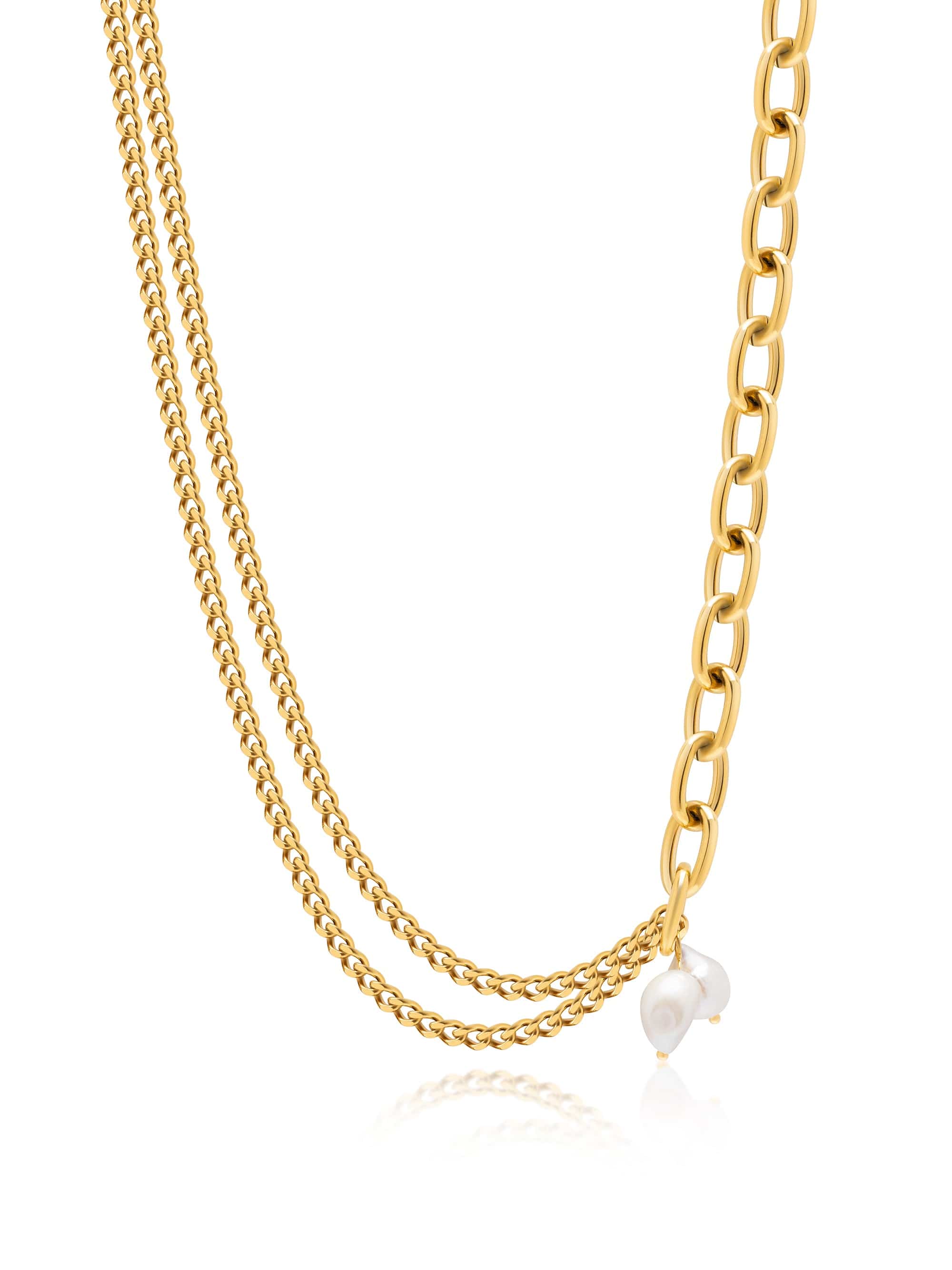 Nialaya Women's Necklace Transformer Necklace with Pearls Transformer Necklace with Pearls 21 in / 53.3 cm WNECK_327