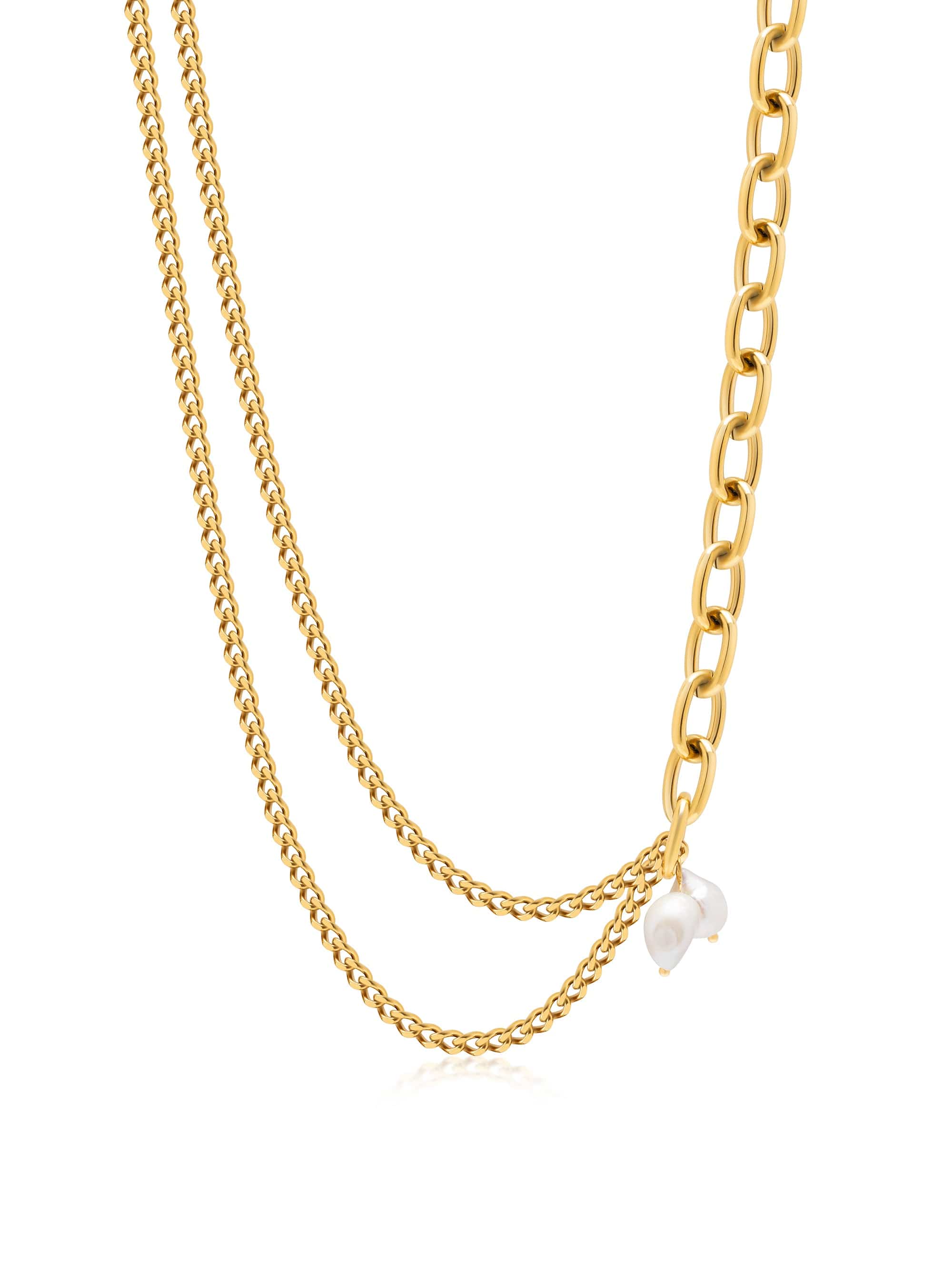 Nialaya Women's Necklace Transformer Necklace with Pearls Transformer Necklace with Pearls 21 in / 53.3 cm WNECK_327