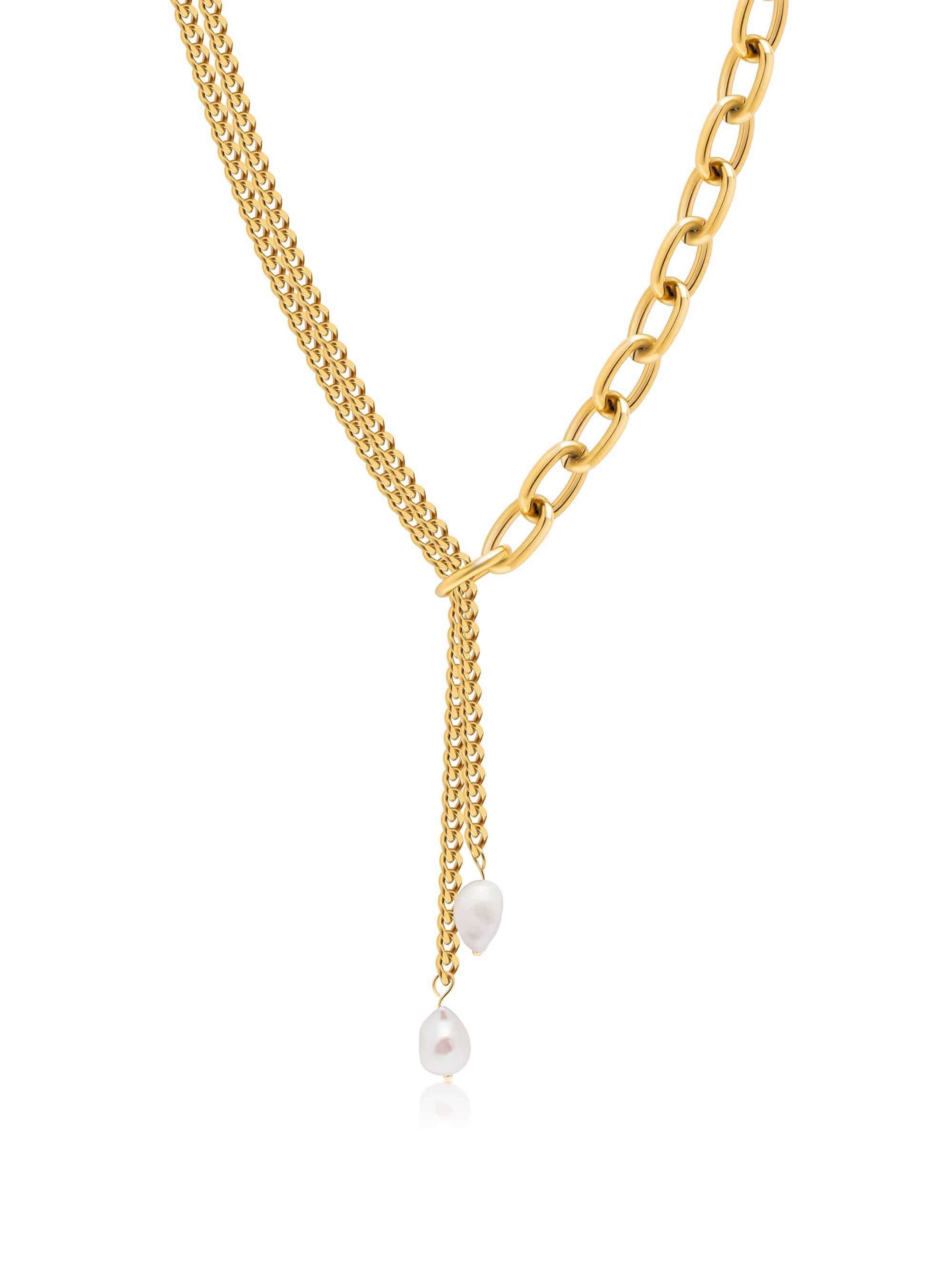 Nialaya Women's Necklace Transformer Necklace with Pearls Transformer Necklace with Pearls 21 in / 53.3 cm WNECK_327