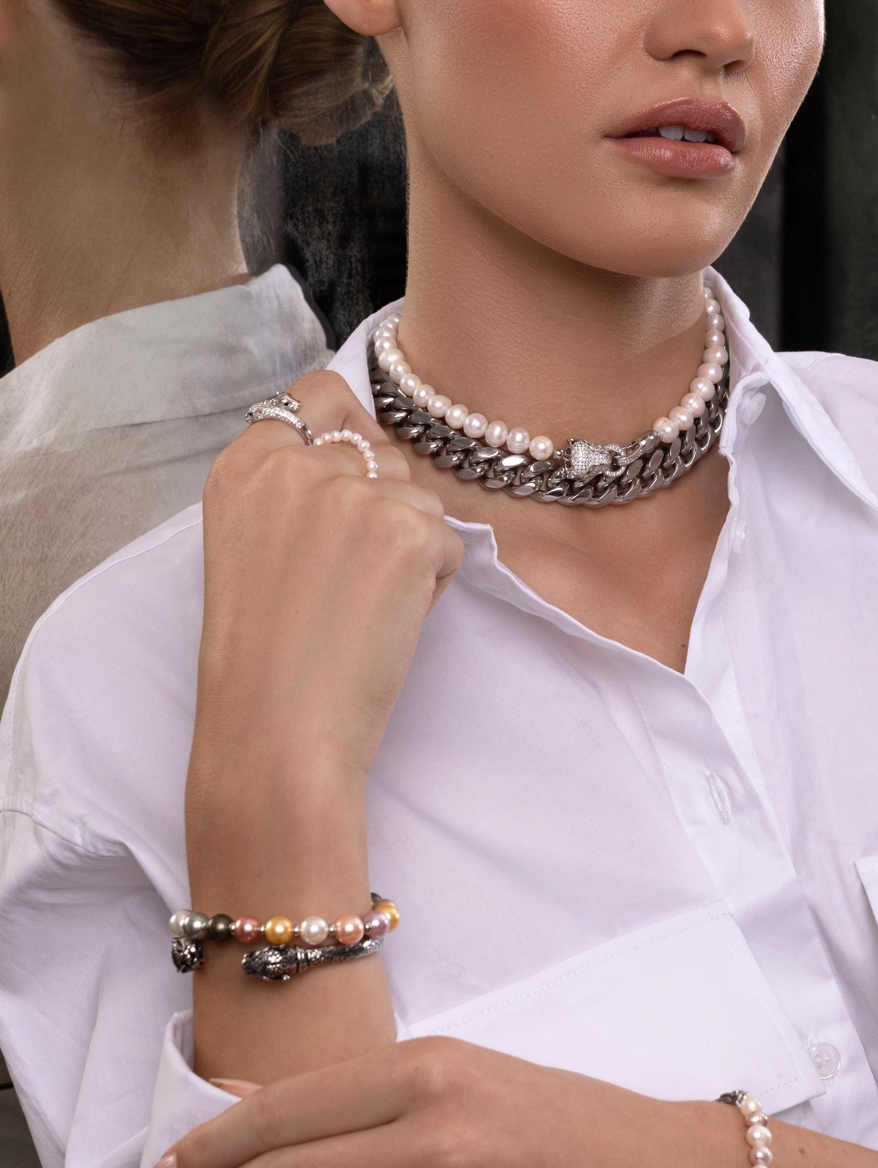 Nialaya Women's Necklace Women's Chunky Cuban Chain Choker 13 Inches / 33.02 cm WNECK_239