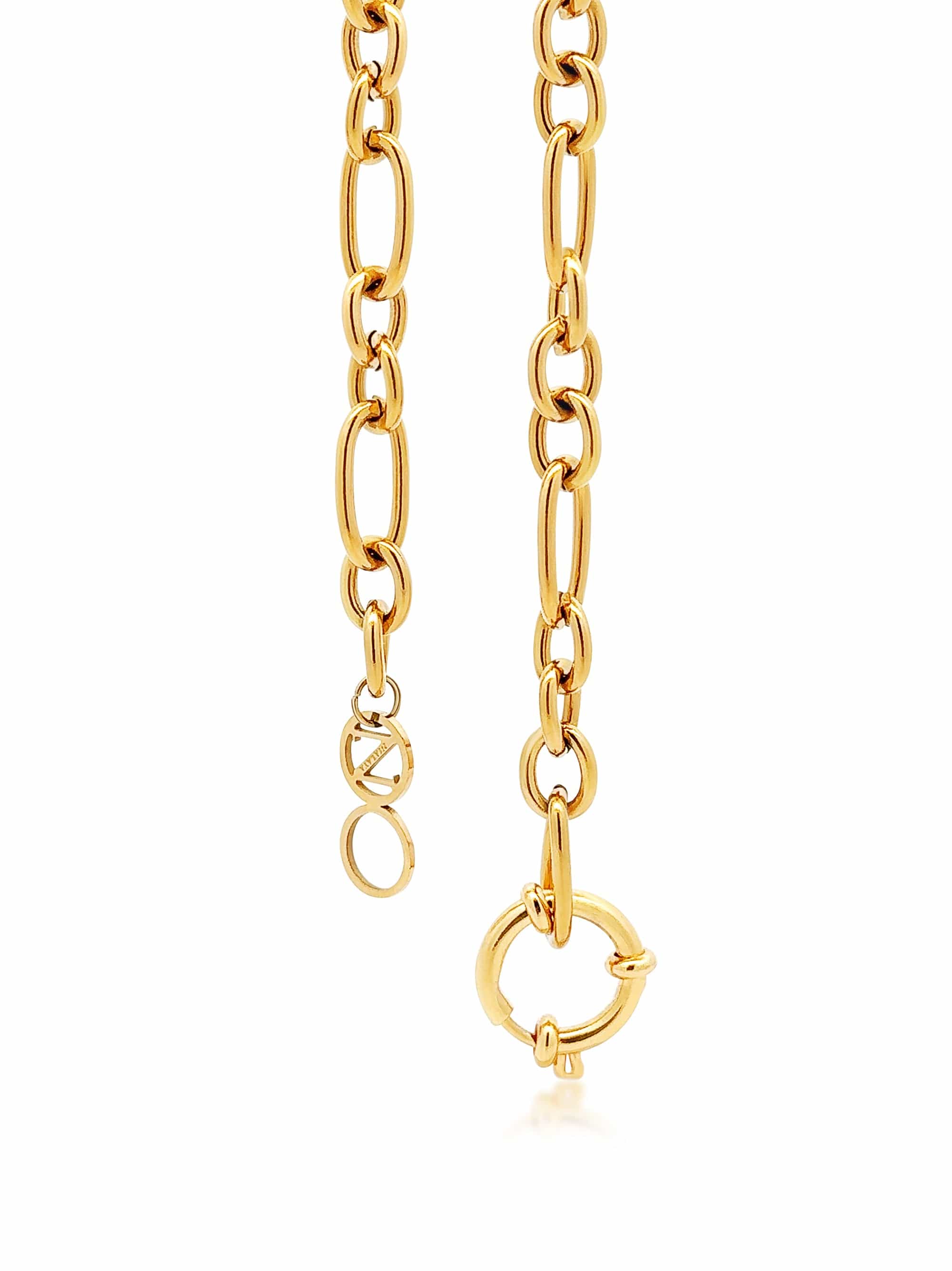 Nialaya Women's Necklace Women's Gold Cable Choker with Chunky Heart Pendant 22 Inches / 55.88 cm WNECK_282