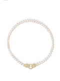 Women's Pearl Choker with Gold Double Panther Head