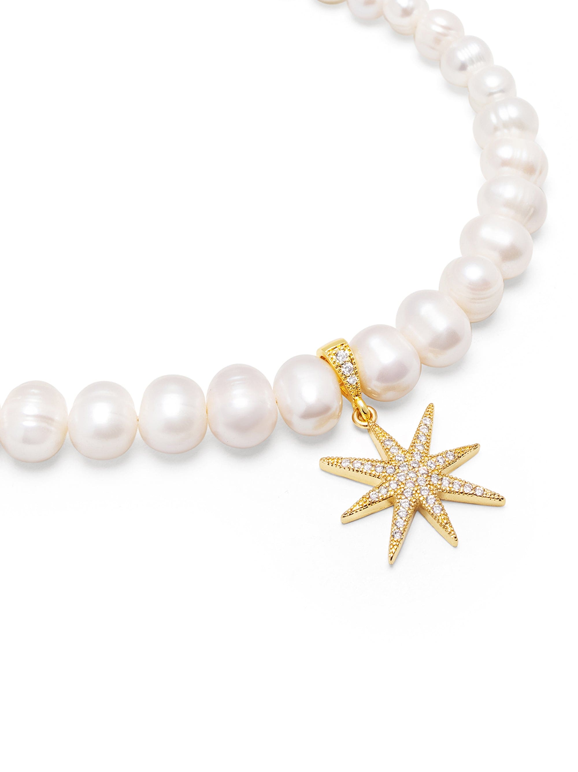 Nialaya Women's Necklace Women's Twilight Star Pearl Choker 13 Inches / 33.02 cm