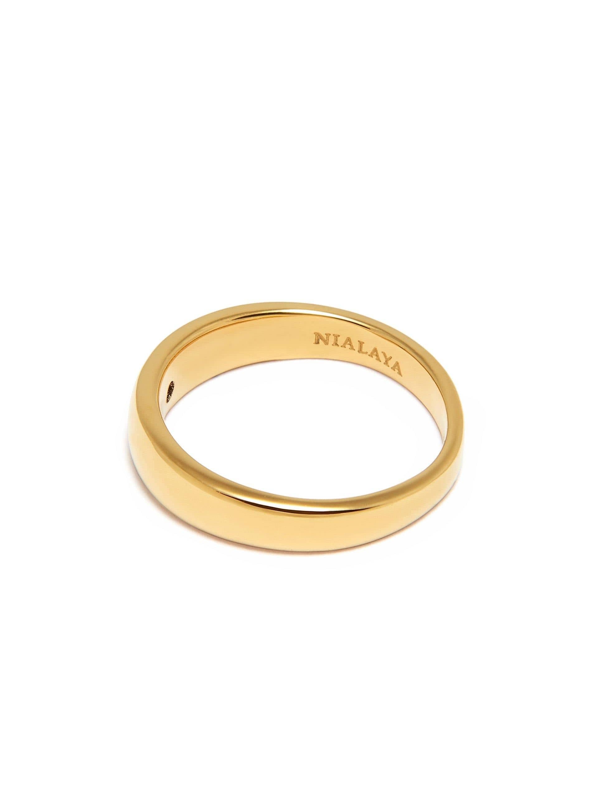 Nialaya Women's Ring Black CZ Band Ring