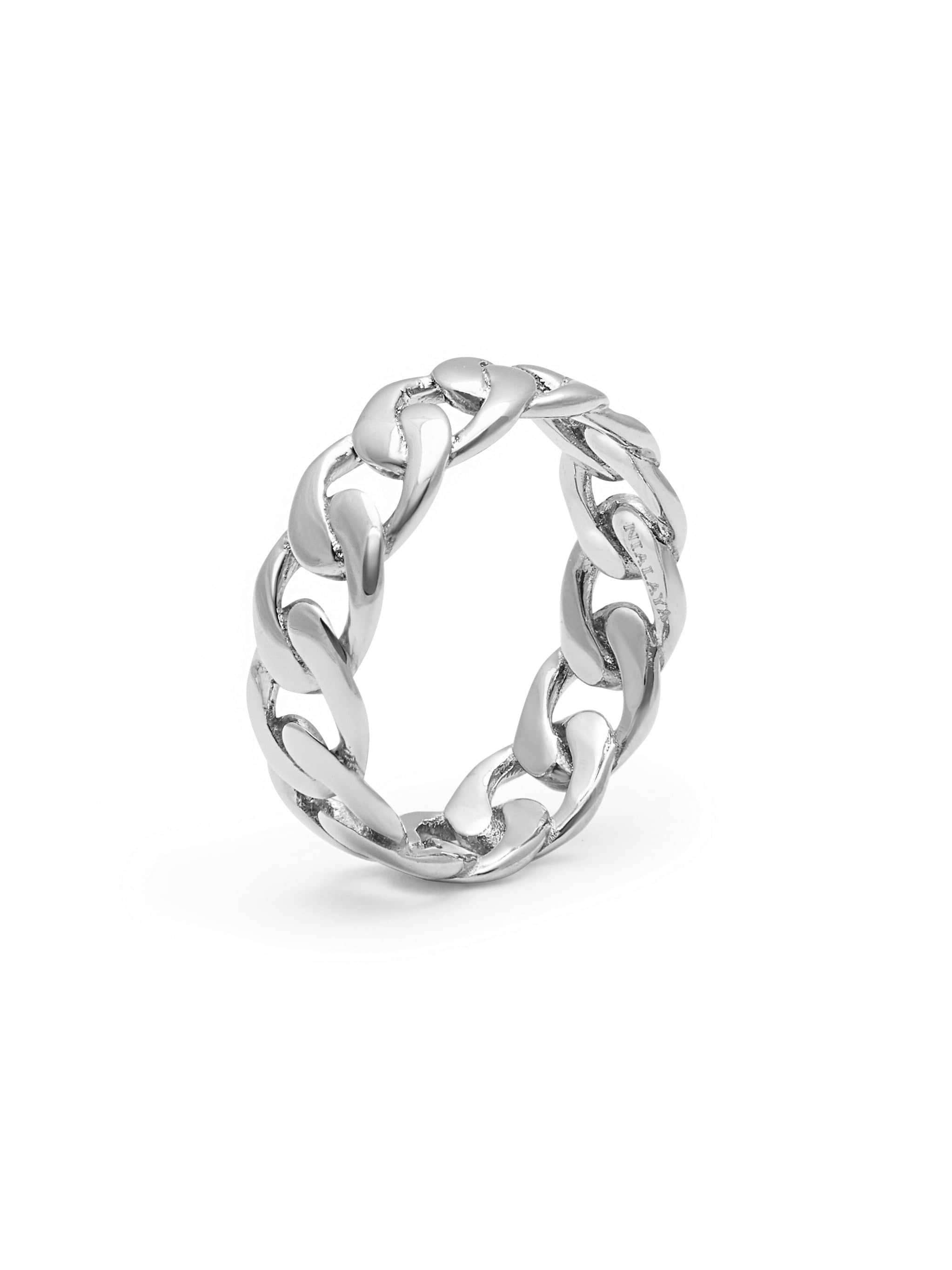 Nialaya Women's Ring Chain Ring in Silver
