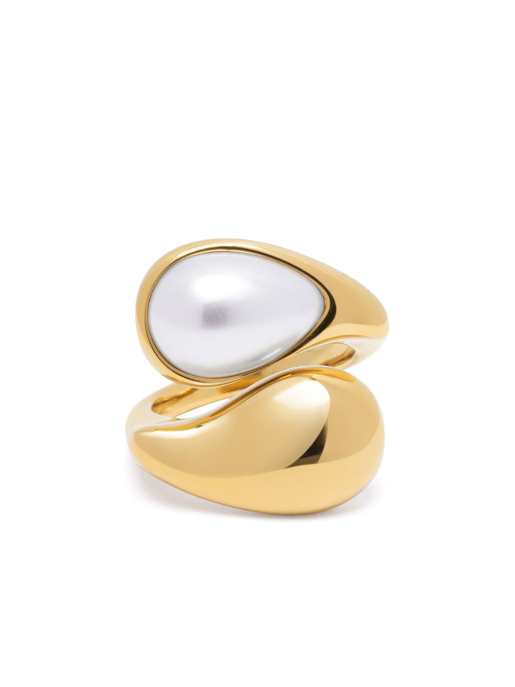 Nialaya Women's Ring Cuff Ring with Pearl in Gold Cuff Ring with Pearl in Gold One Size WRING_084