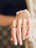Nialaya Women's Ring Twisted Panther Ring in Gold