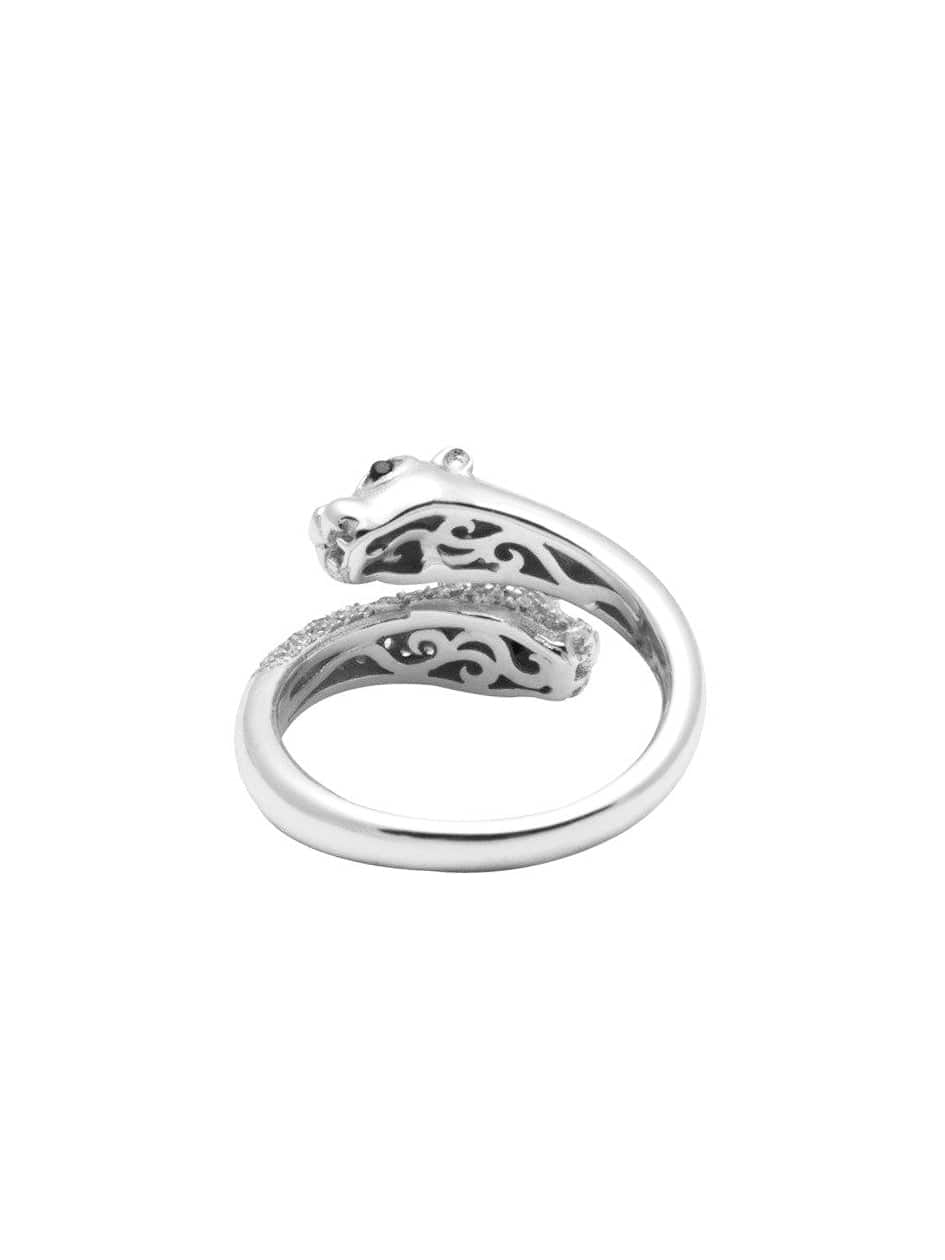 Nialaya Women's Ring Twisted Panther Ring in Silver