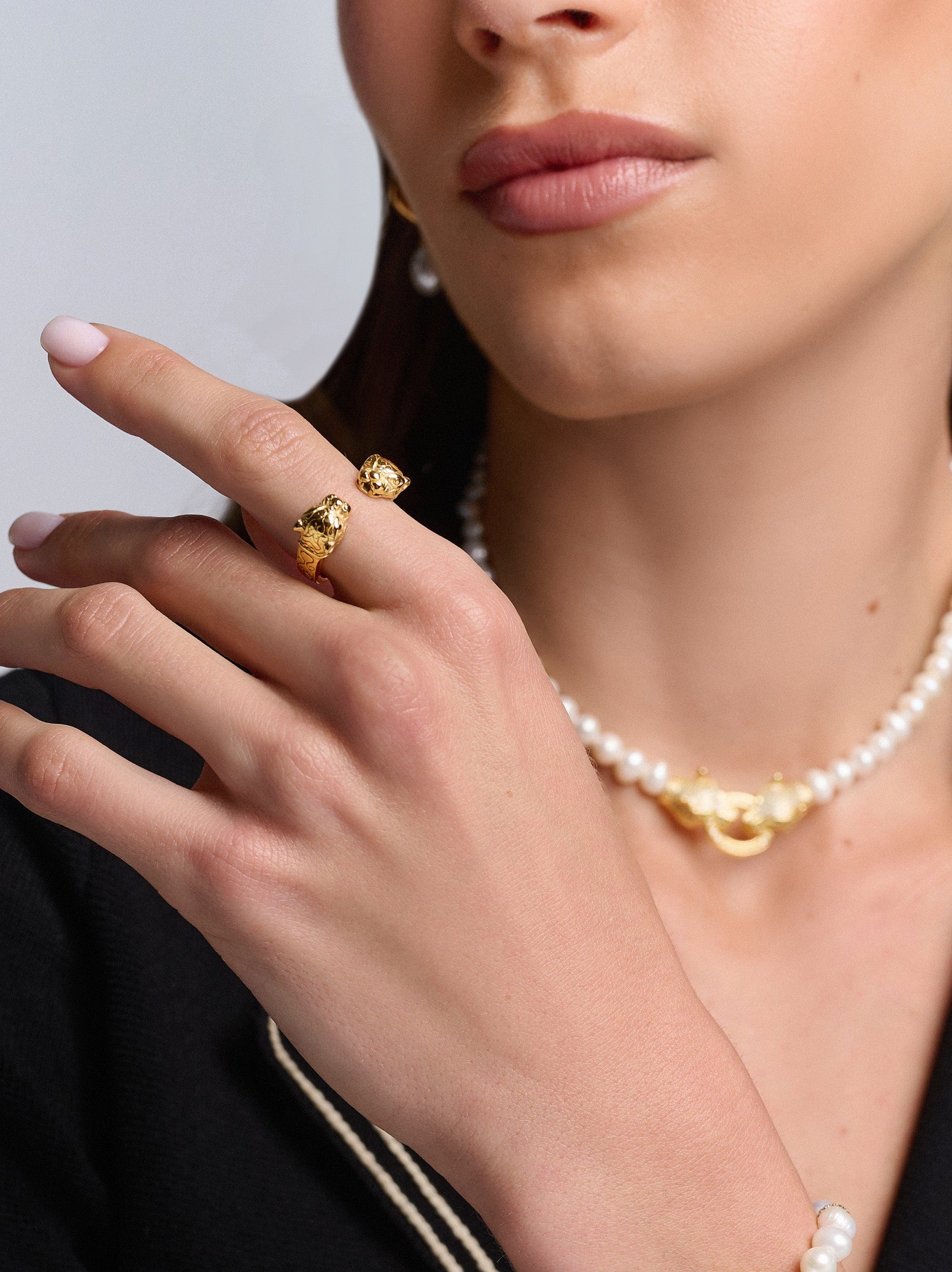 Nialaya Women's Ring Women's Panther Ring in Gold Women's Panther Ring in Gold