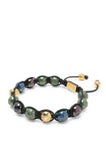 Men's Beaded Bracelet with Multicolored Ceramic & Gold Balls