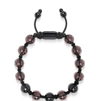 Men's Beaded Bracelet with Black & Burgundy Ceramic Balls