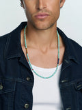 Turquoise Heishi Necklace with Tiger Eye and Blue Lapis