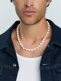 Men's Baroque Pearl Choker with Silver