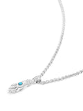 Men's Hand Pendant with a Small Turquoise Gemstone in Silver
