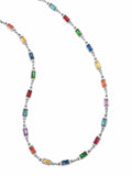 Rectangle Tennis Necklace in Silver