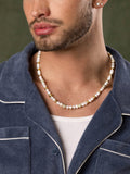 Pearl Necklace with CZ Beads