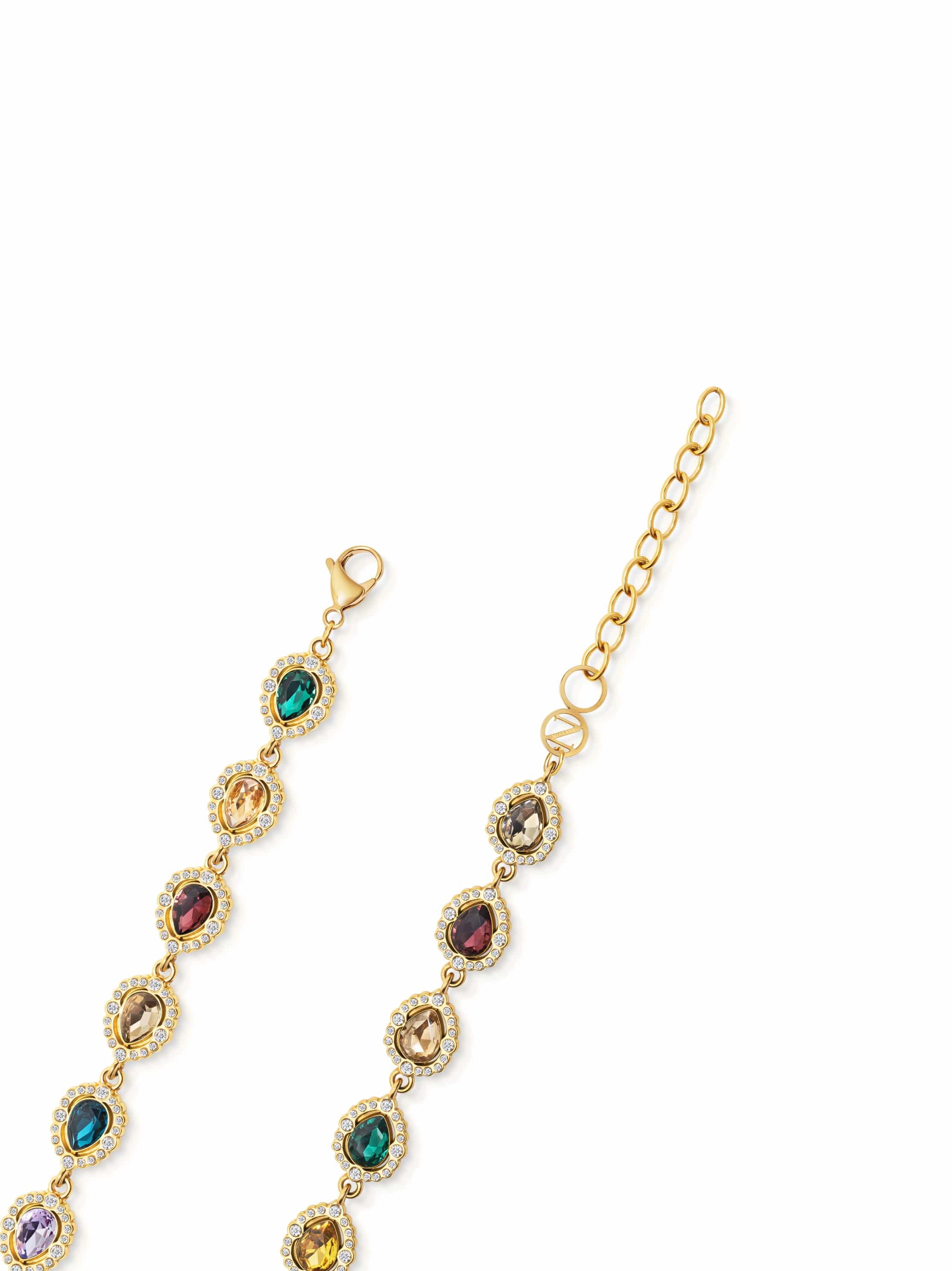 Nialaya Men's Necklace Multicolor Teardrop Crystal Necklace Multicolor Teardrop Crystal Necklace 20 Inches / 50.80 cm MNEC_466